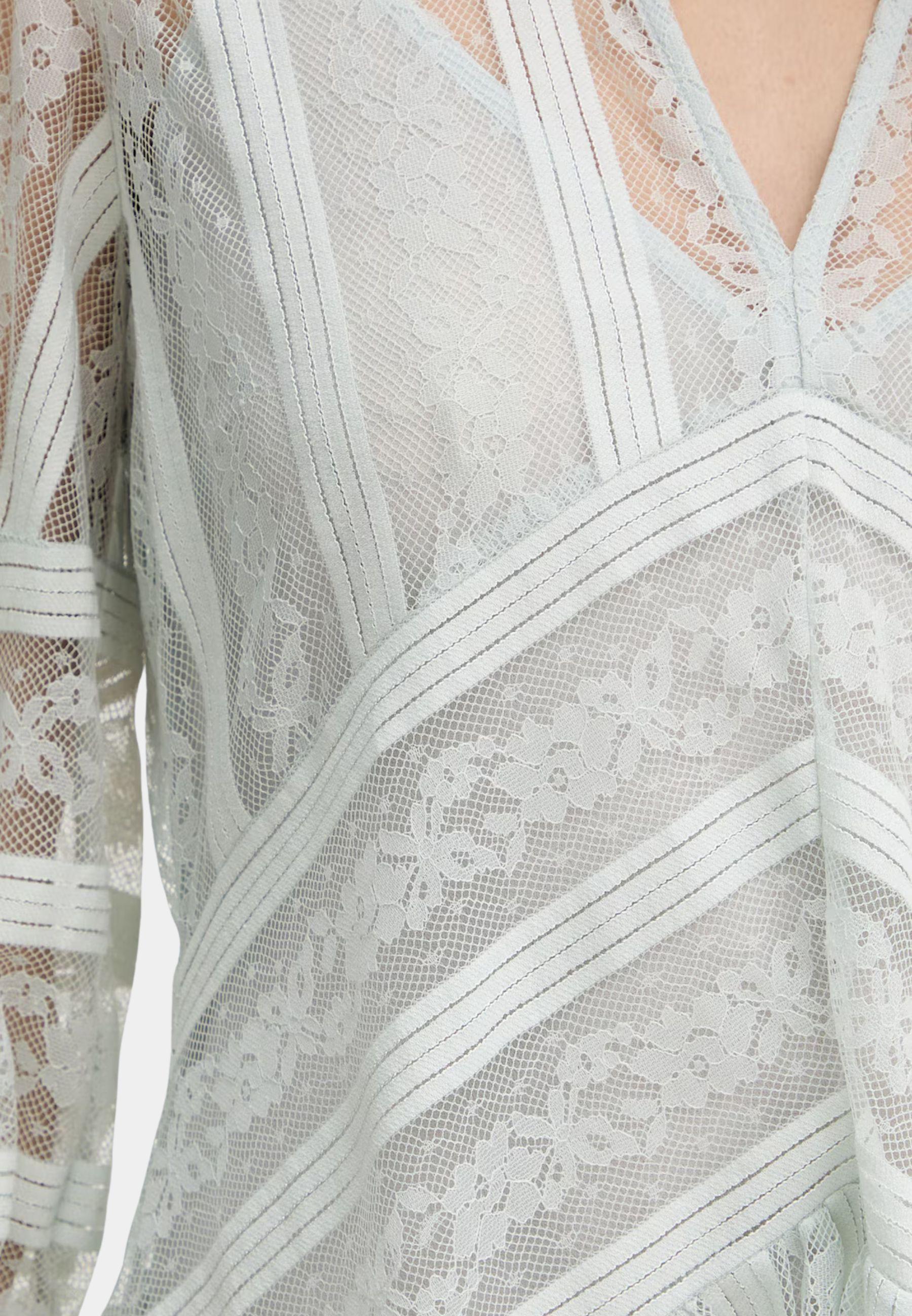 Abito corto in pizzo a righe