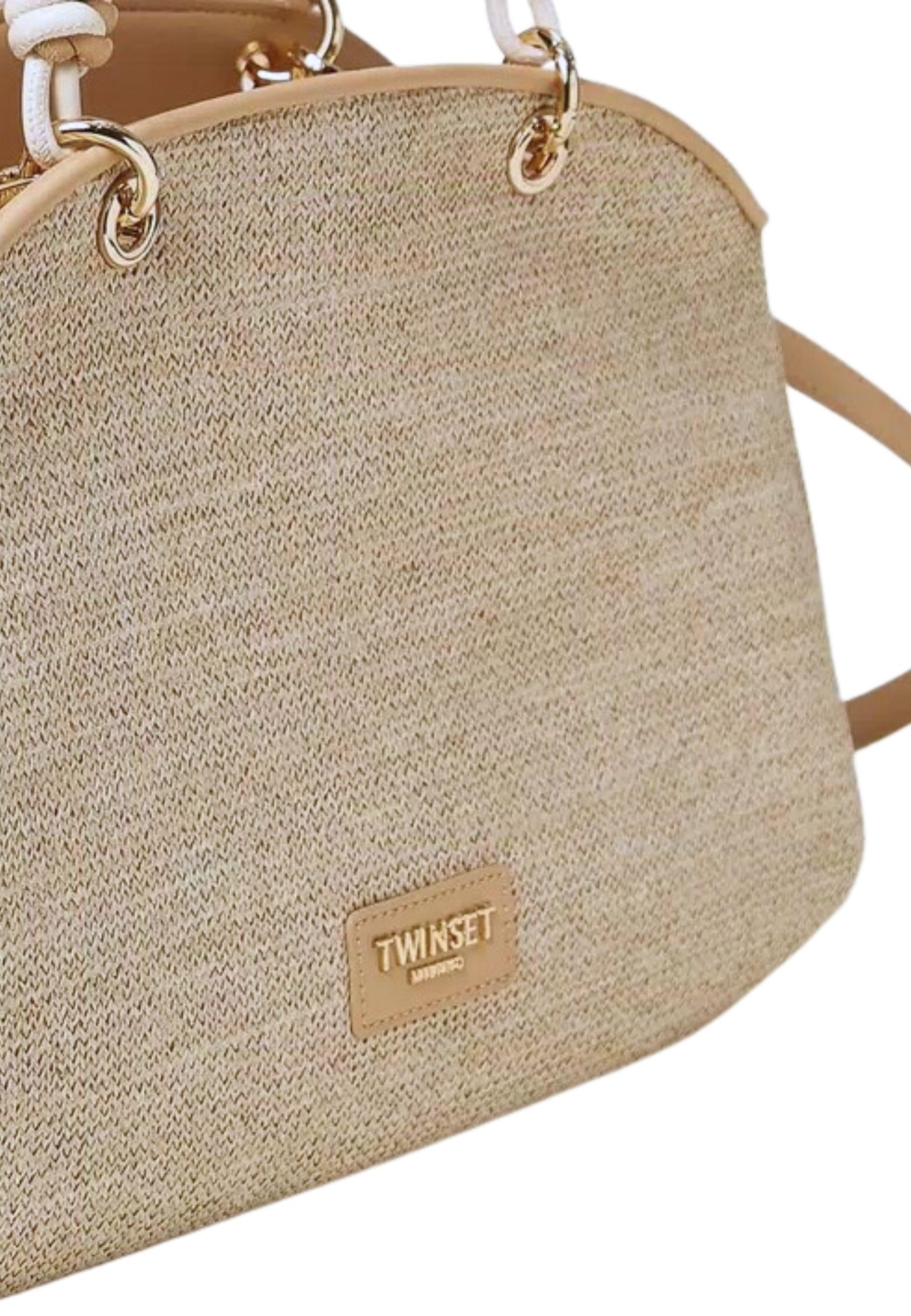 Borsa bauletto Twinset effetto rafia