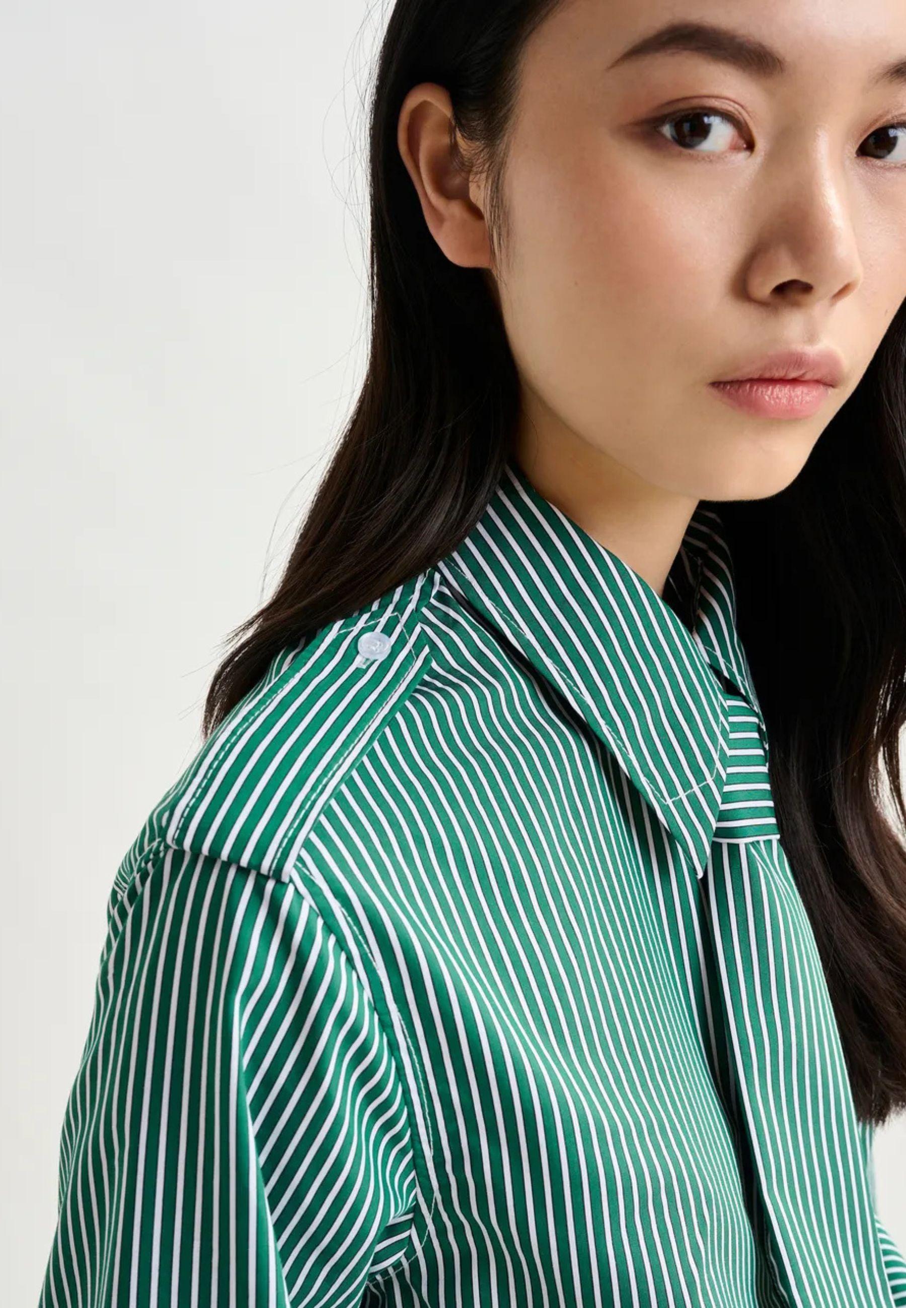 Camicia boxy a righe con fiocco removibile - Essentiel Antwerp