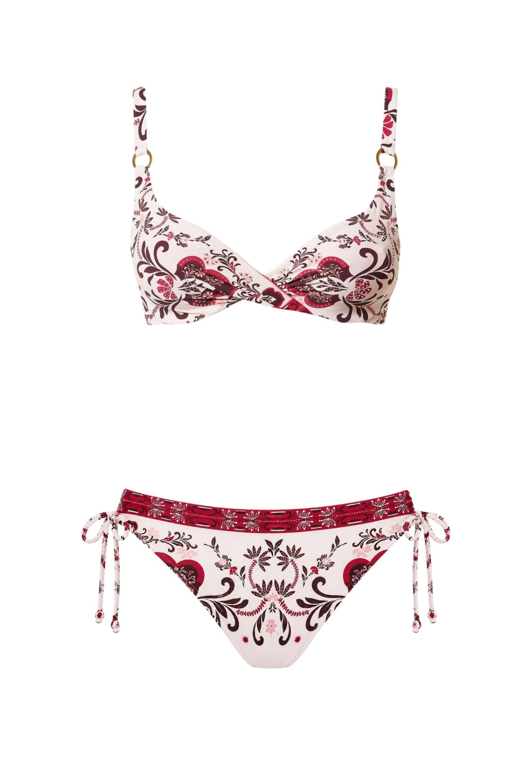 Bikini Twinset Foulard Fuchsia con Strass