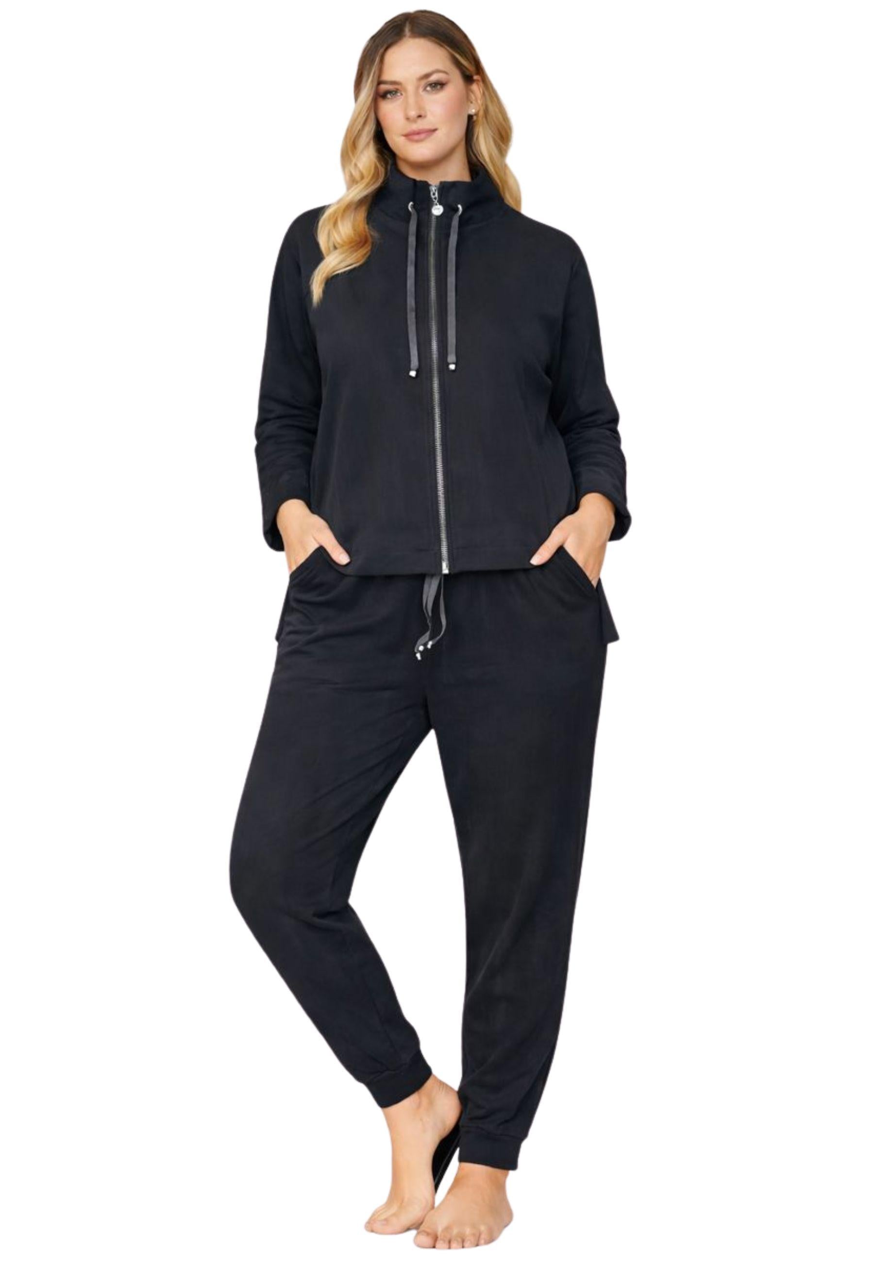 Tuta donna in viscosa stretch con zip