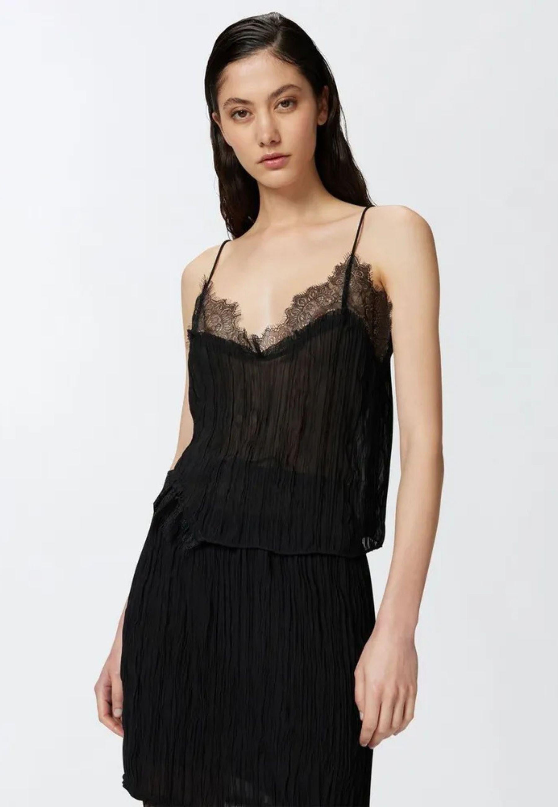 Top Pinko Tic Tac in tulle e pizzo