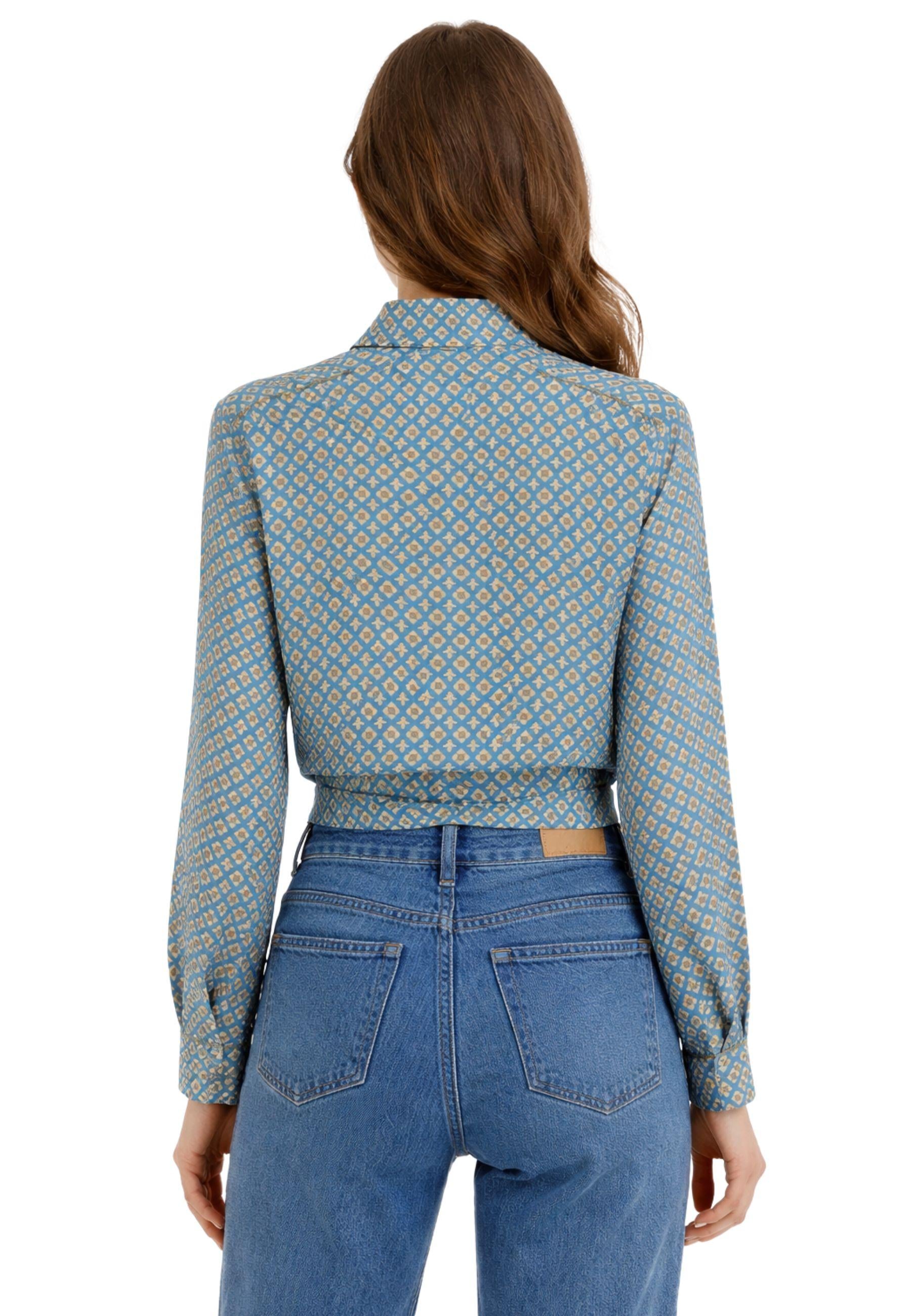 iBlues - Camicia annodata in twill di viscosa stampata