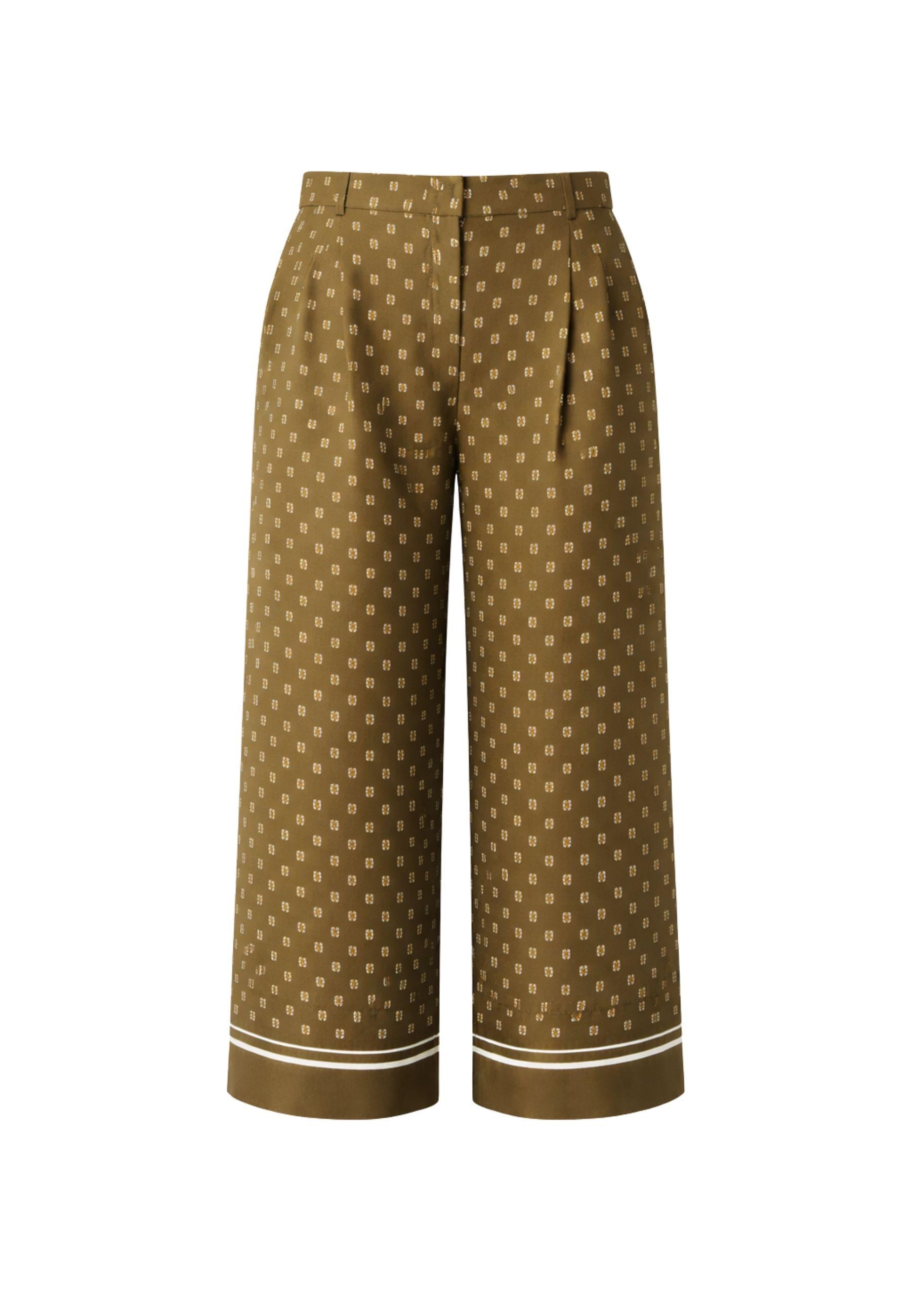 Max Mara Studio - Pantalone cropped in seta con stampa foulard