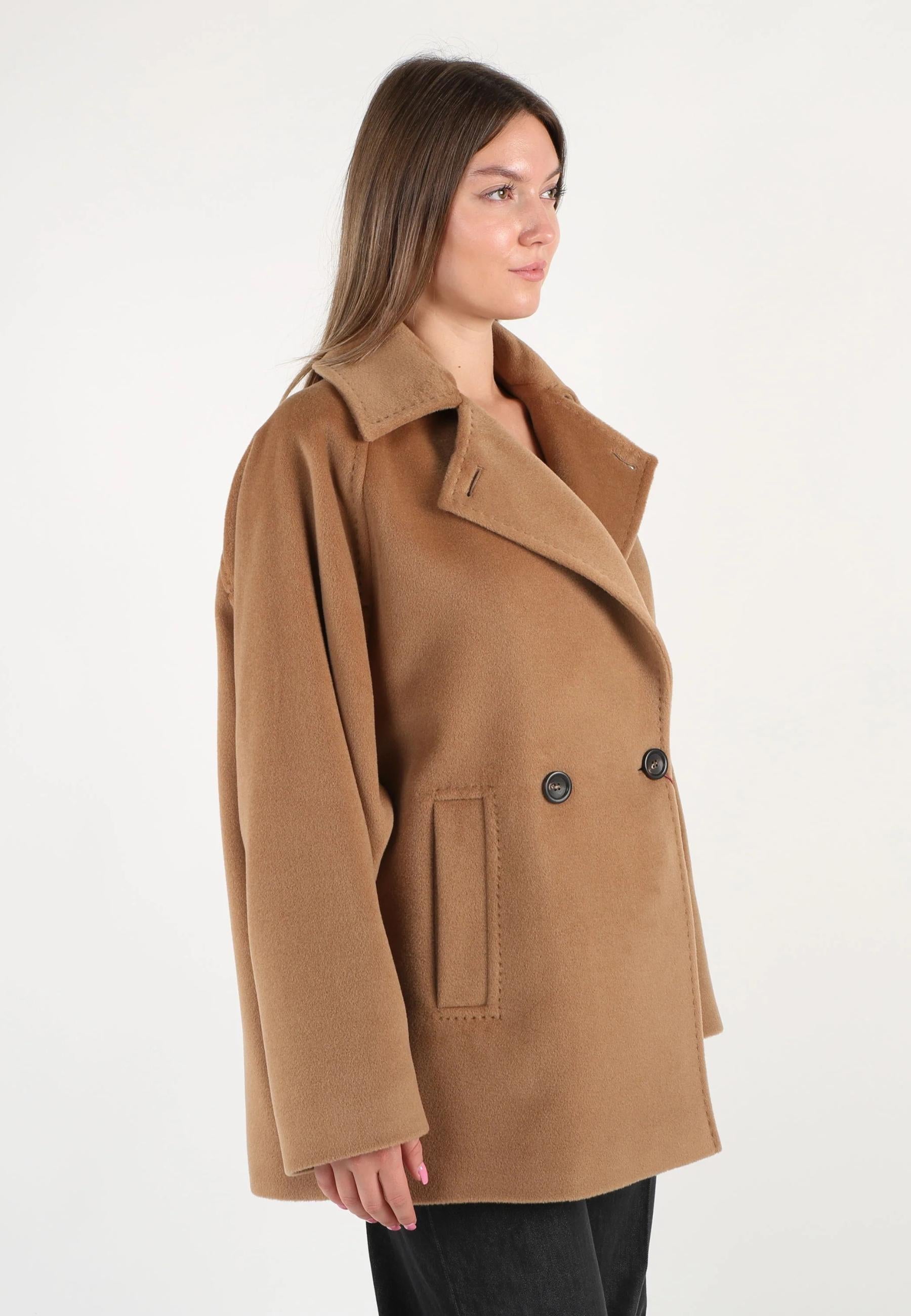Max Mara Studio Ariano Caban Doppiopetto Donna in Pura Lana Vergine