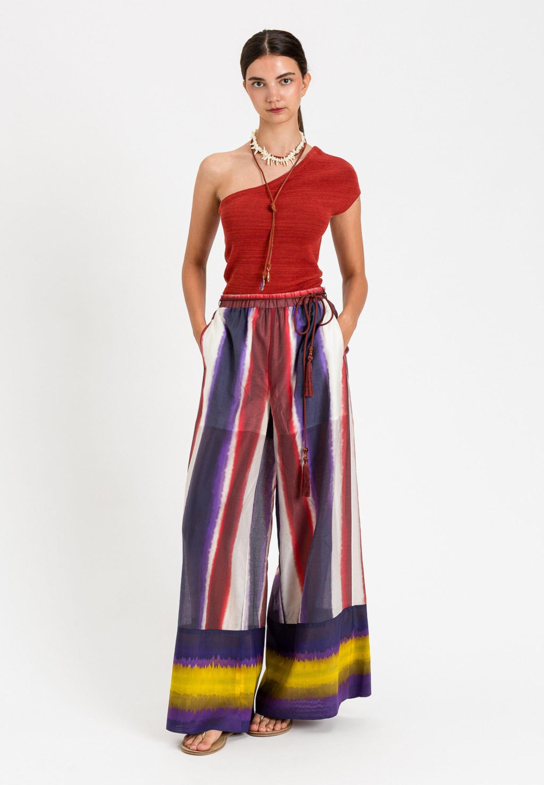 Twinset Top Monospalla in Maglia - Rosso Mattone
