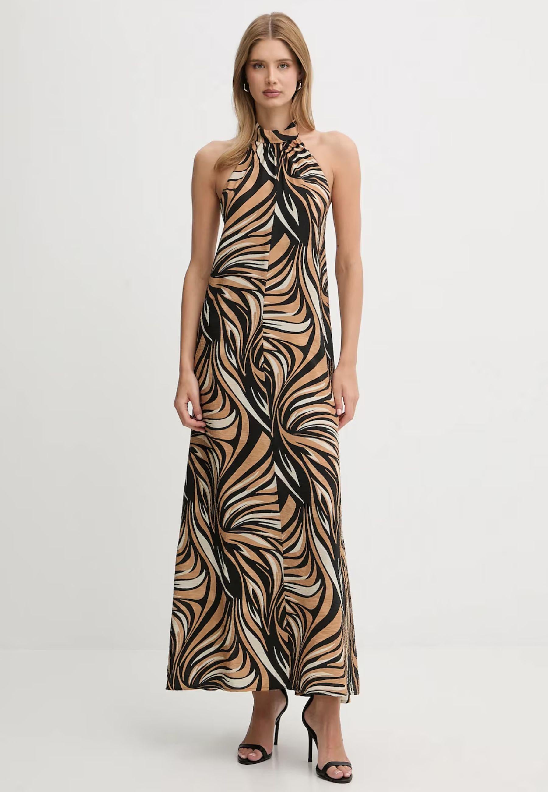 Abito lungo Twinset con stampa grafica effetto zebra