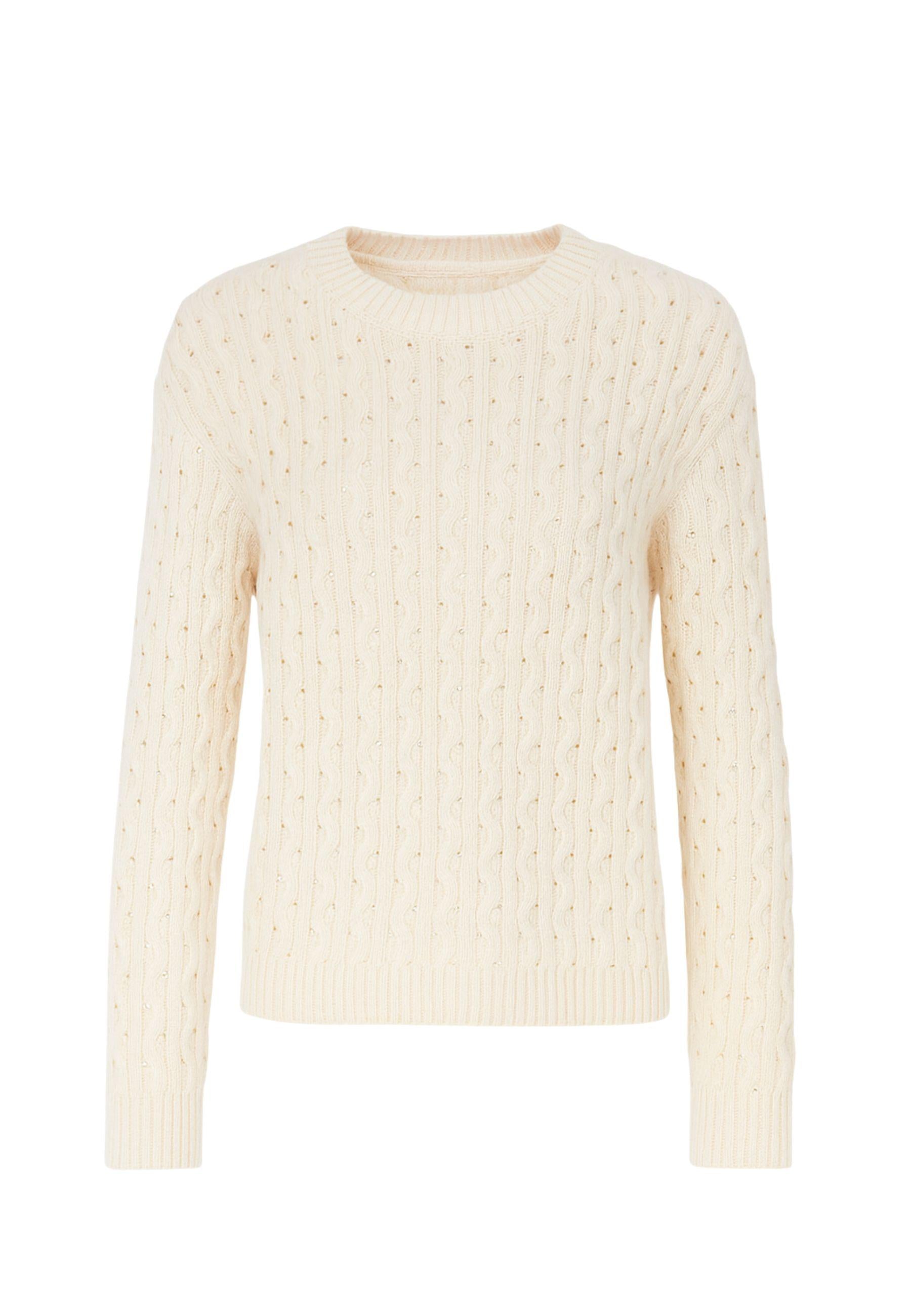 Maglia girocollo in lana con ricami
