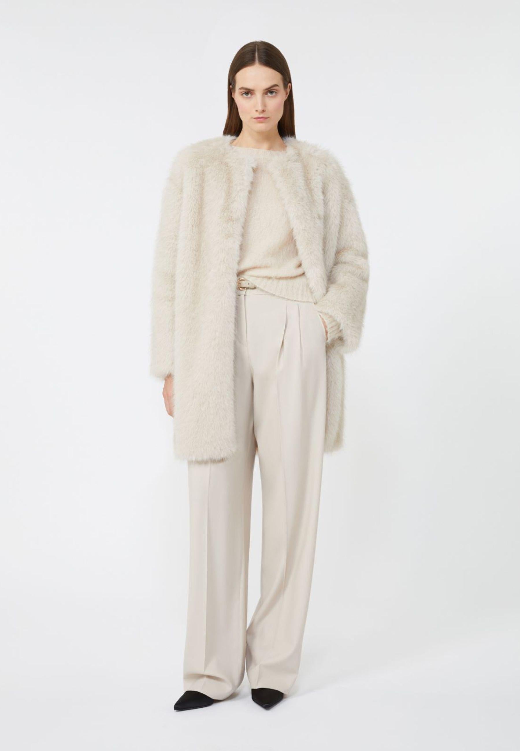 Cappotto in tessuto effetto faux fur