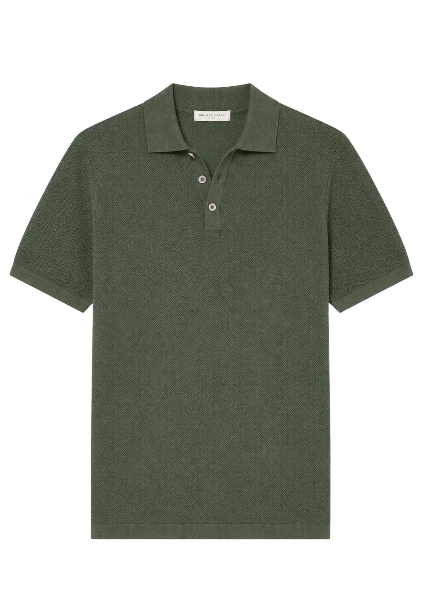 Daniele Fiesoli - Polo in maglia di cotone verde oliva
