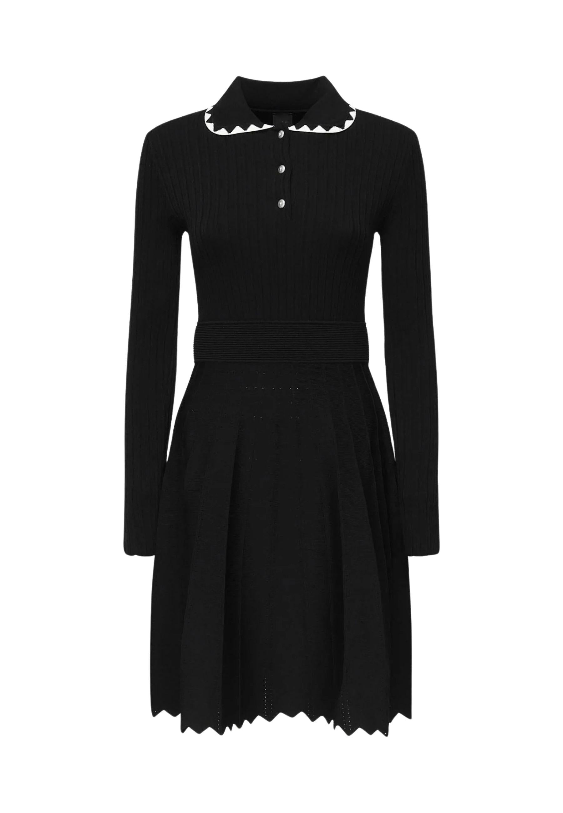 Abito in maglia Pinko con colletto a contrasto