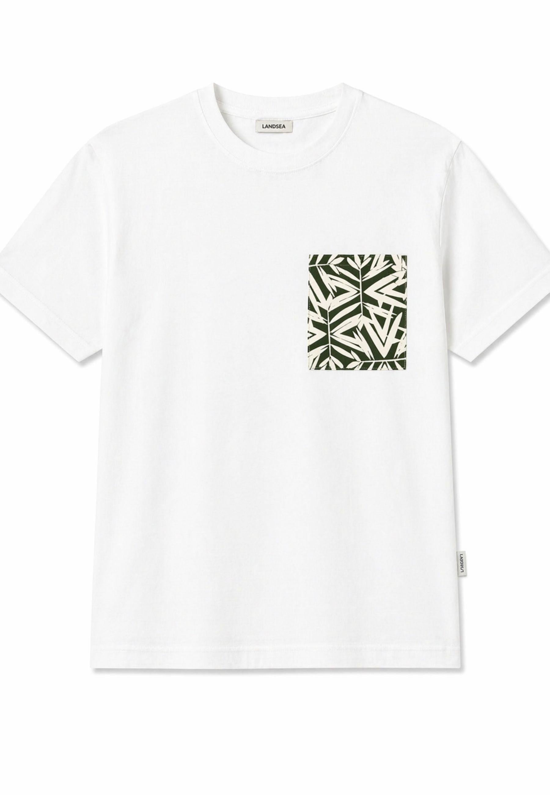 T-shirt in cotone con taschino stampa tropicale - linea Riviera