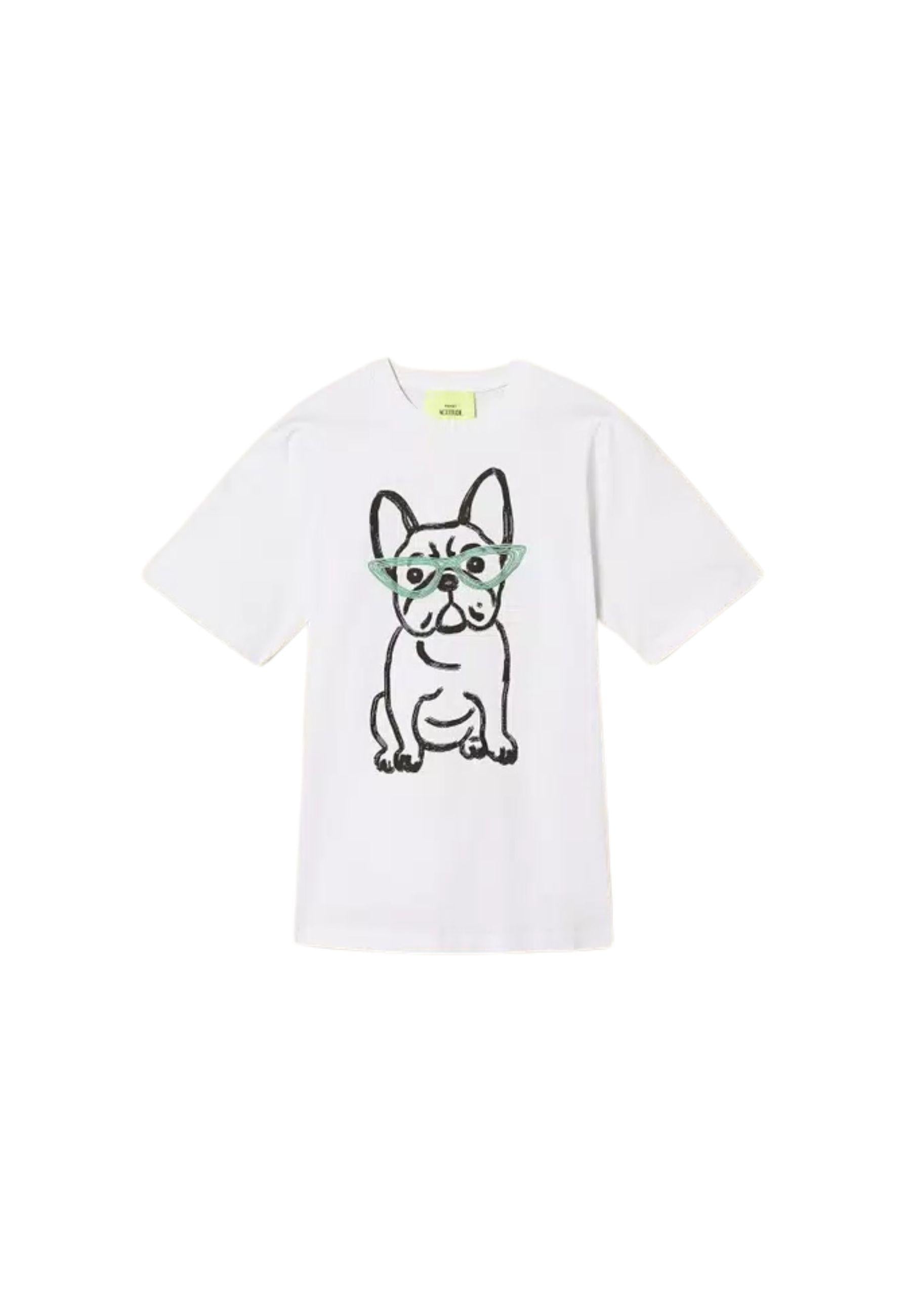 T-shirt Over Twinset Actitude x Myfo - stampa "Papers Bulldog"