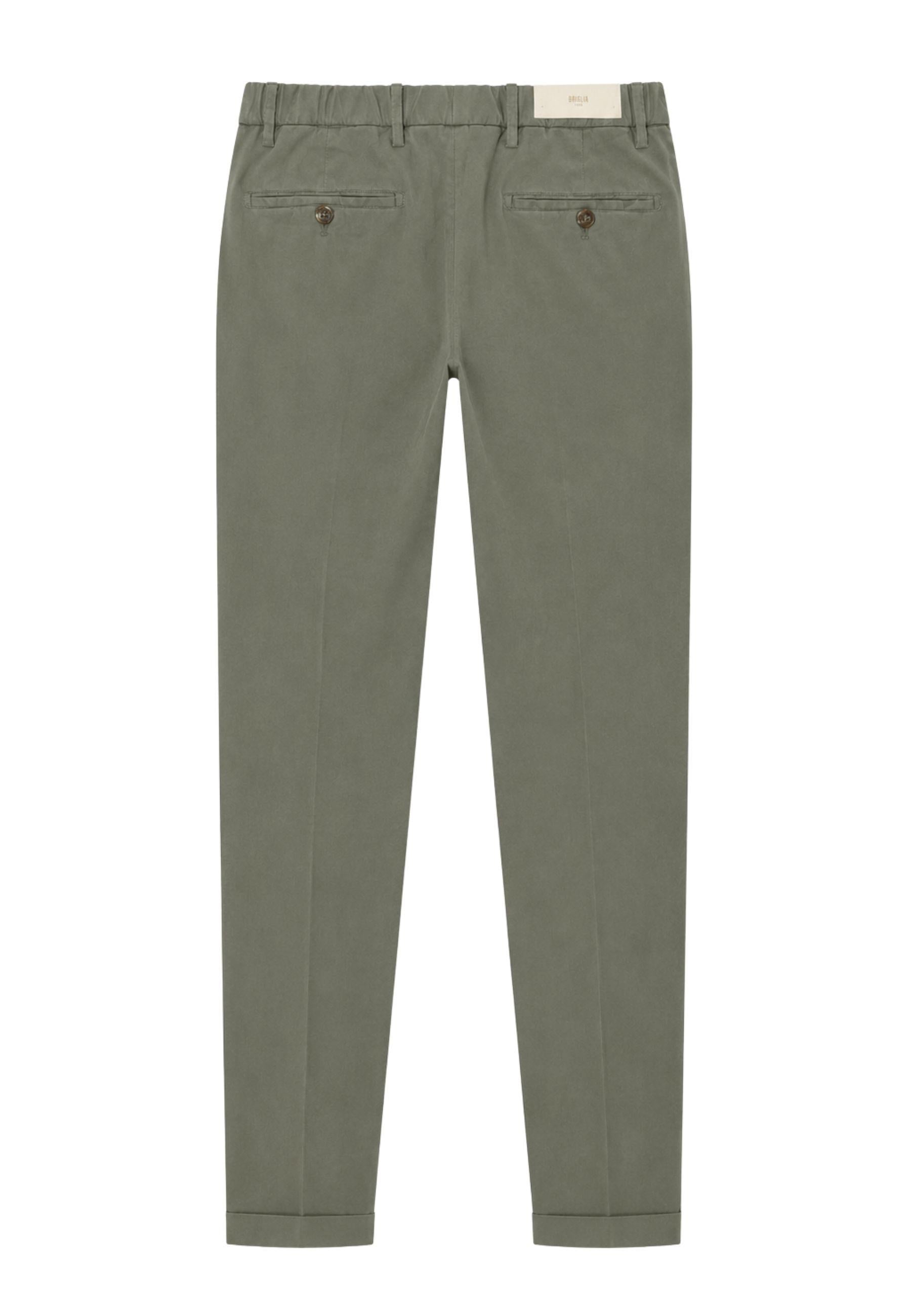 Pantalone Briglia in cotone e Tencel - Verde Salvia