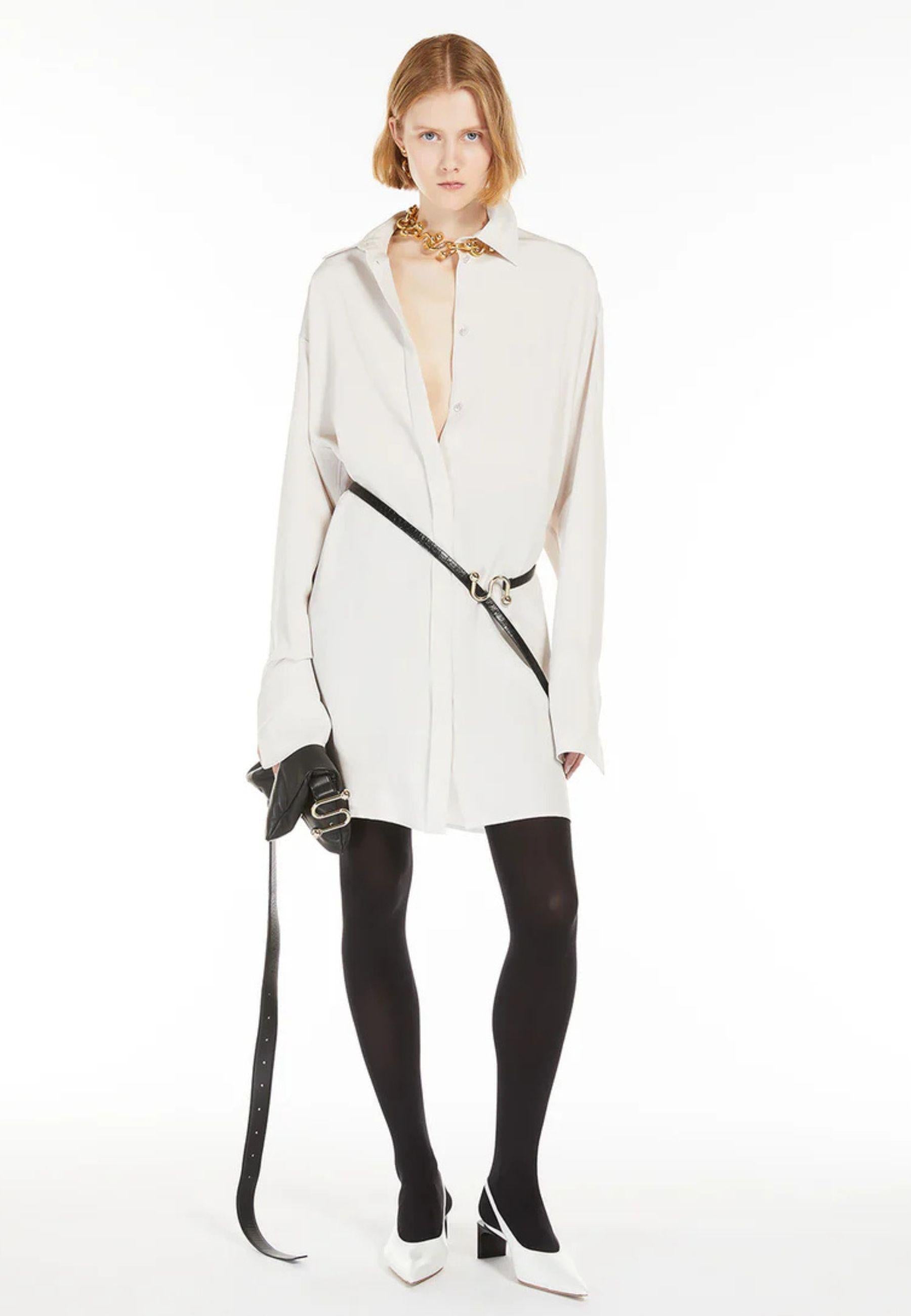 Sportmax - Abito camicia oversize in seta elasticizzata
