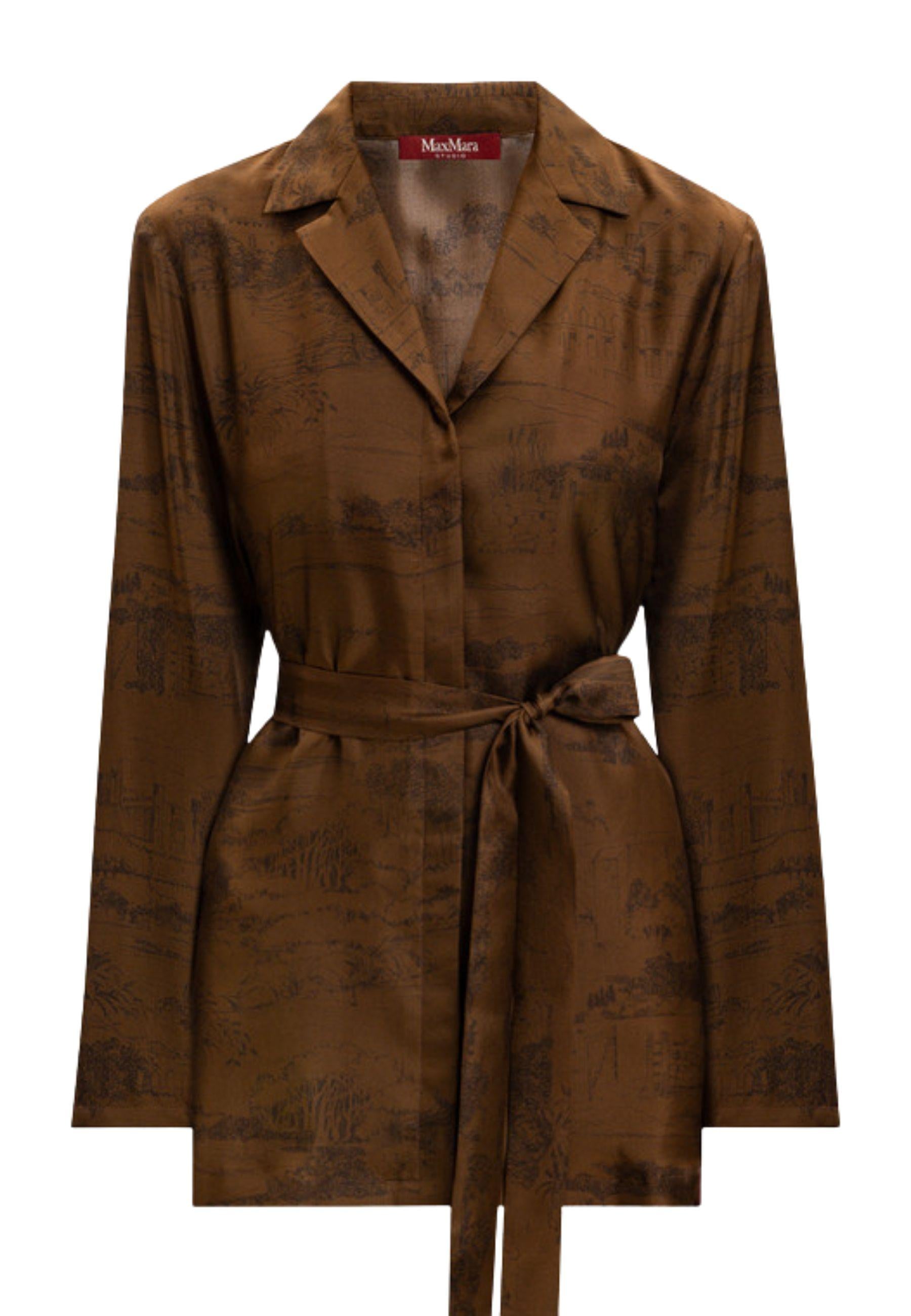 Max Mara - Blusa in seta BITURO marrone