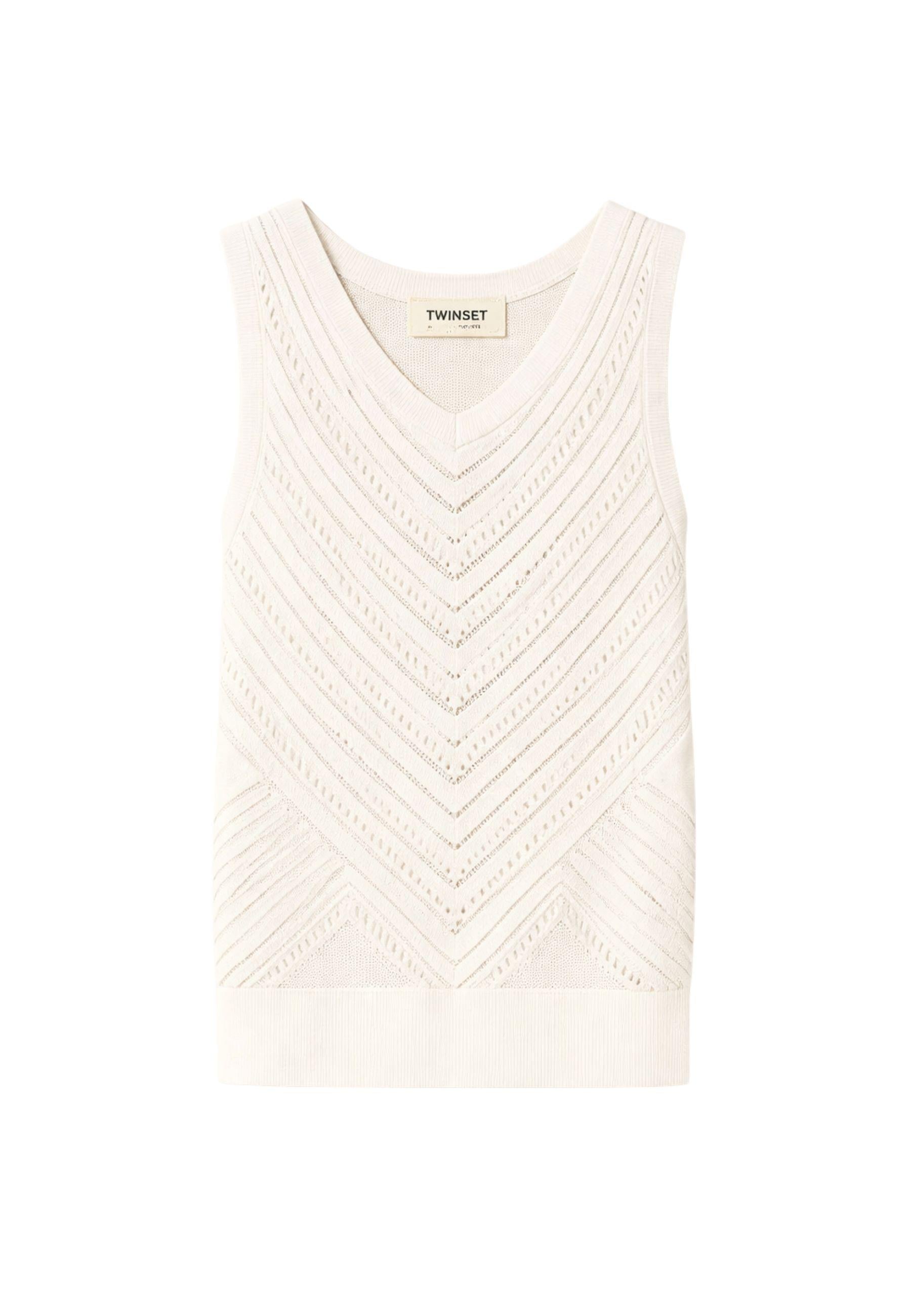 Actitude Top in Maglia Chevron in Misto Viscosa