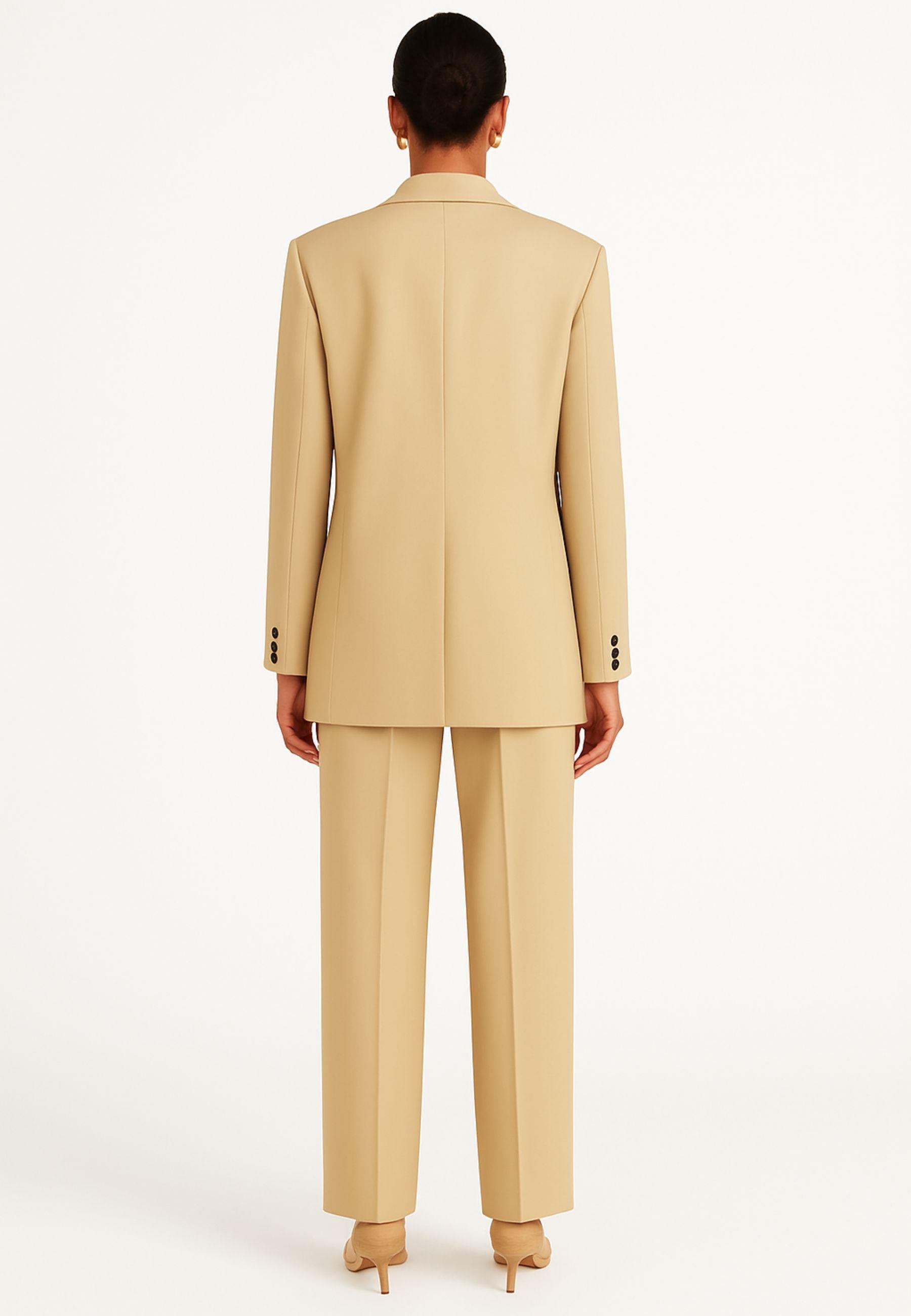 Giacca Donna Beige Sabbia con Bottoni Sartoriali