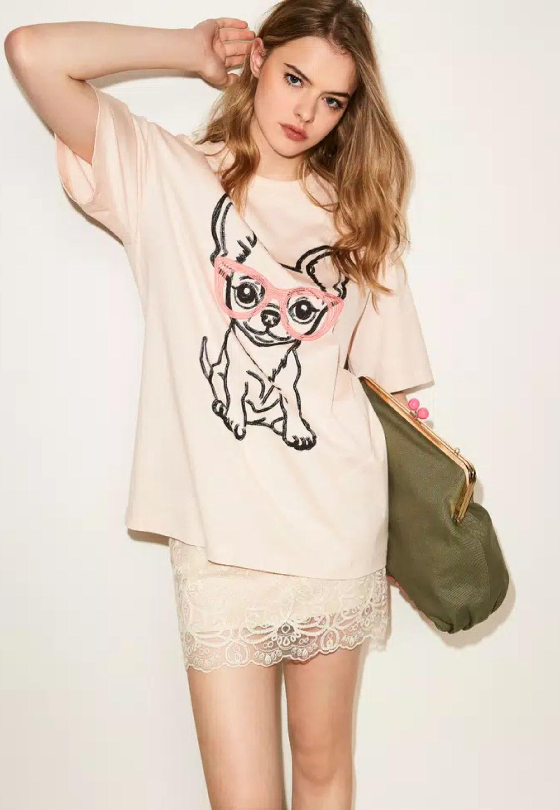 T-shirt oversize con stampa e ricamo - Actitude by Twinset