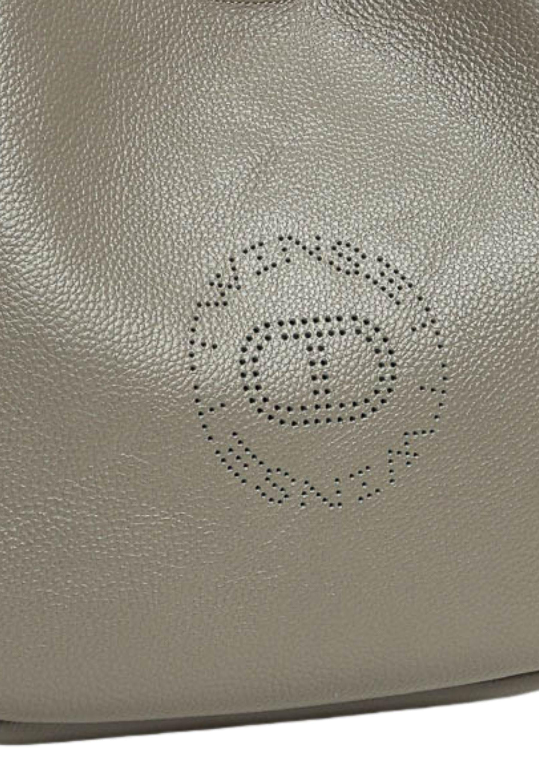 Borsa hobo in pelle martellata con logo Twinset