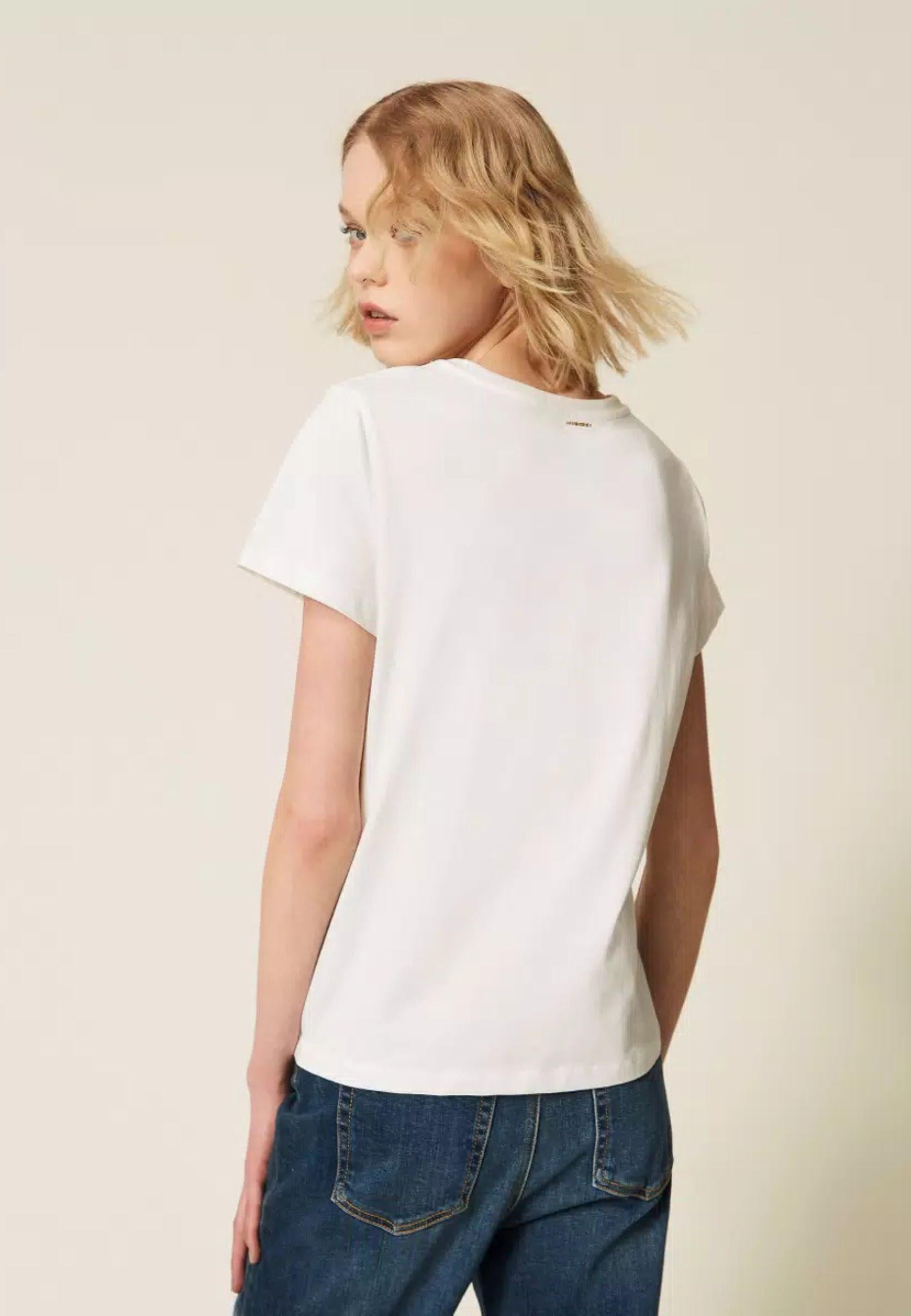 T-shirt regular con stampa Twinset