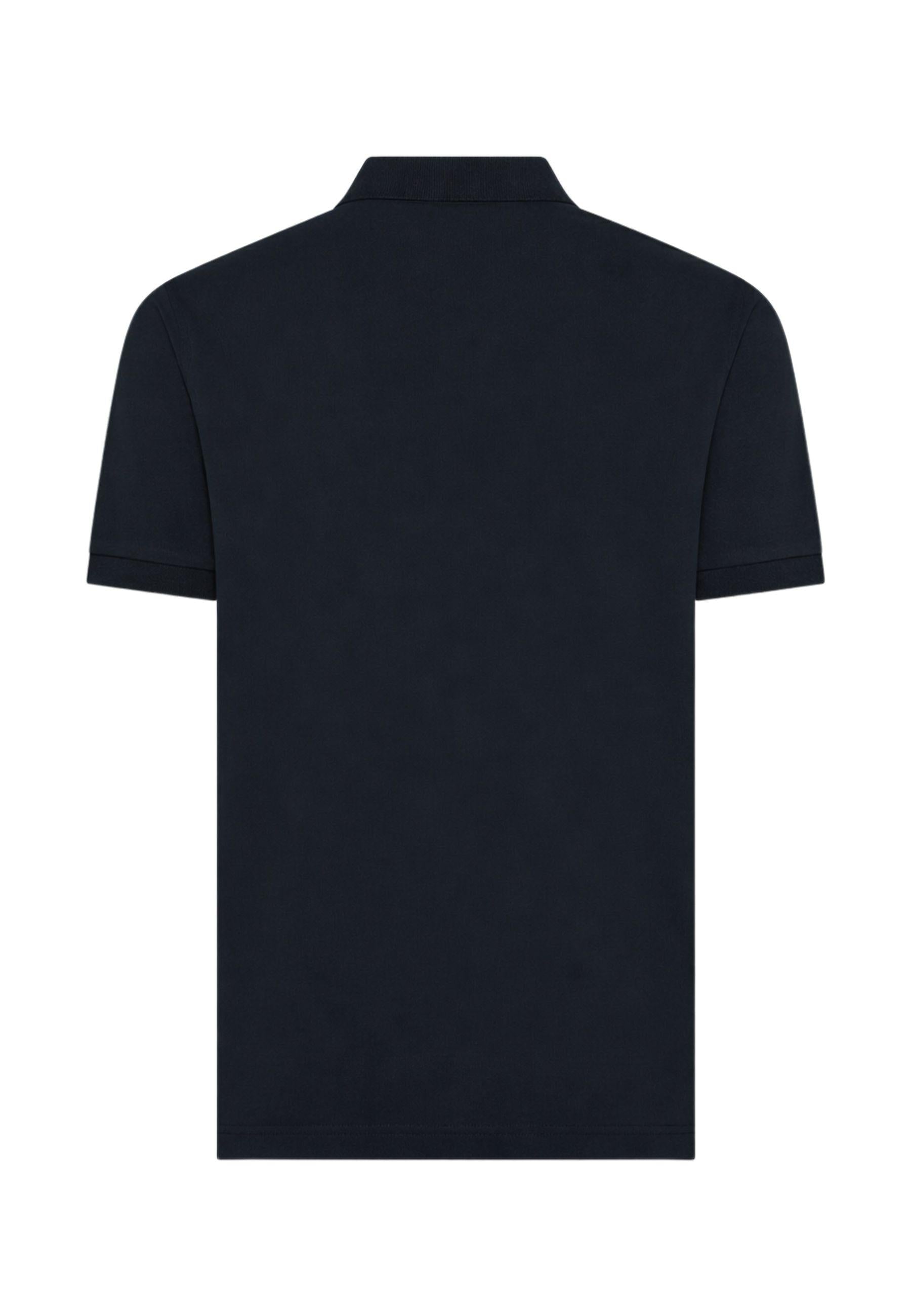 Polo in cotone blu navy con ricamo logo