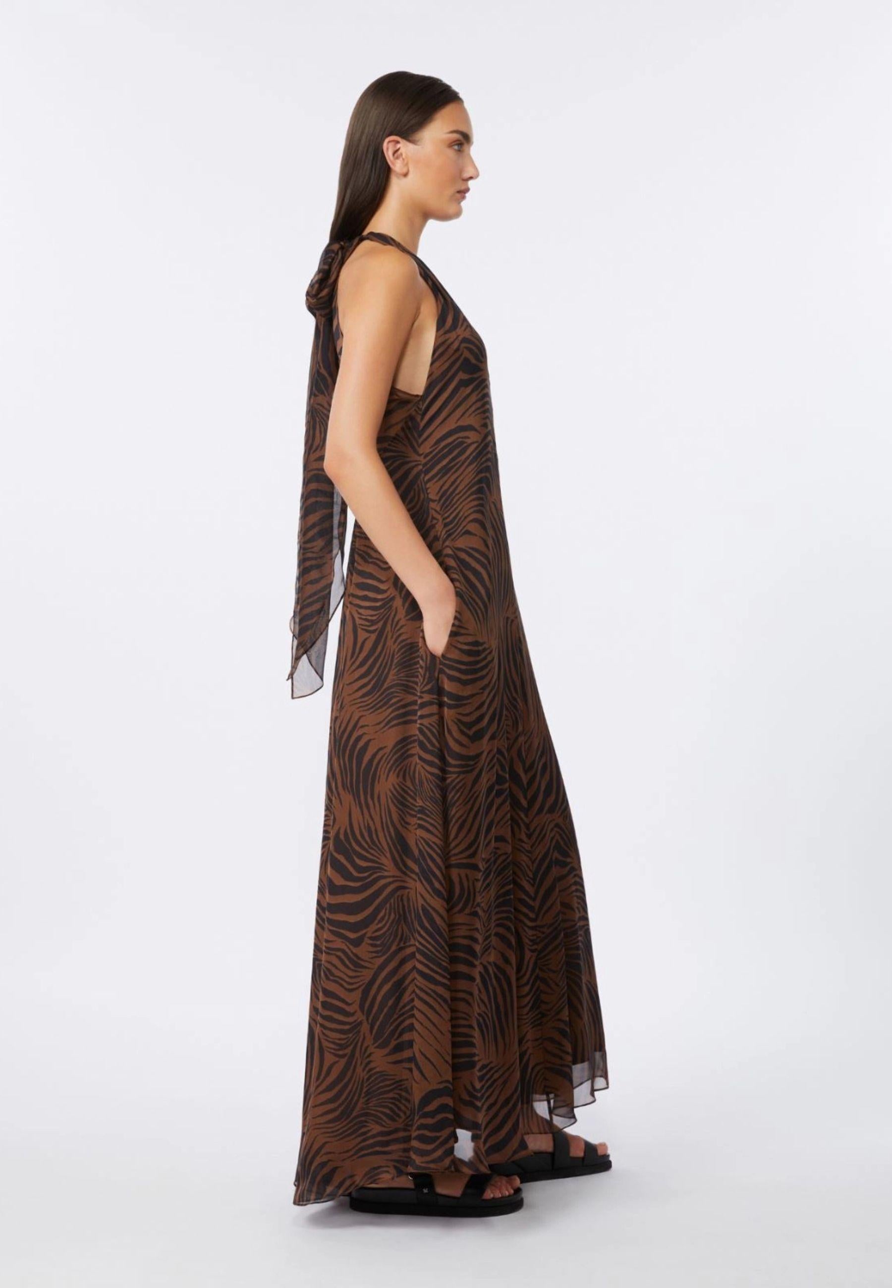Max Mara Studio - Abito lungo in chiffon di seta stampato