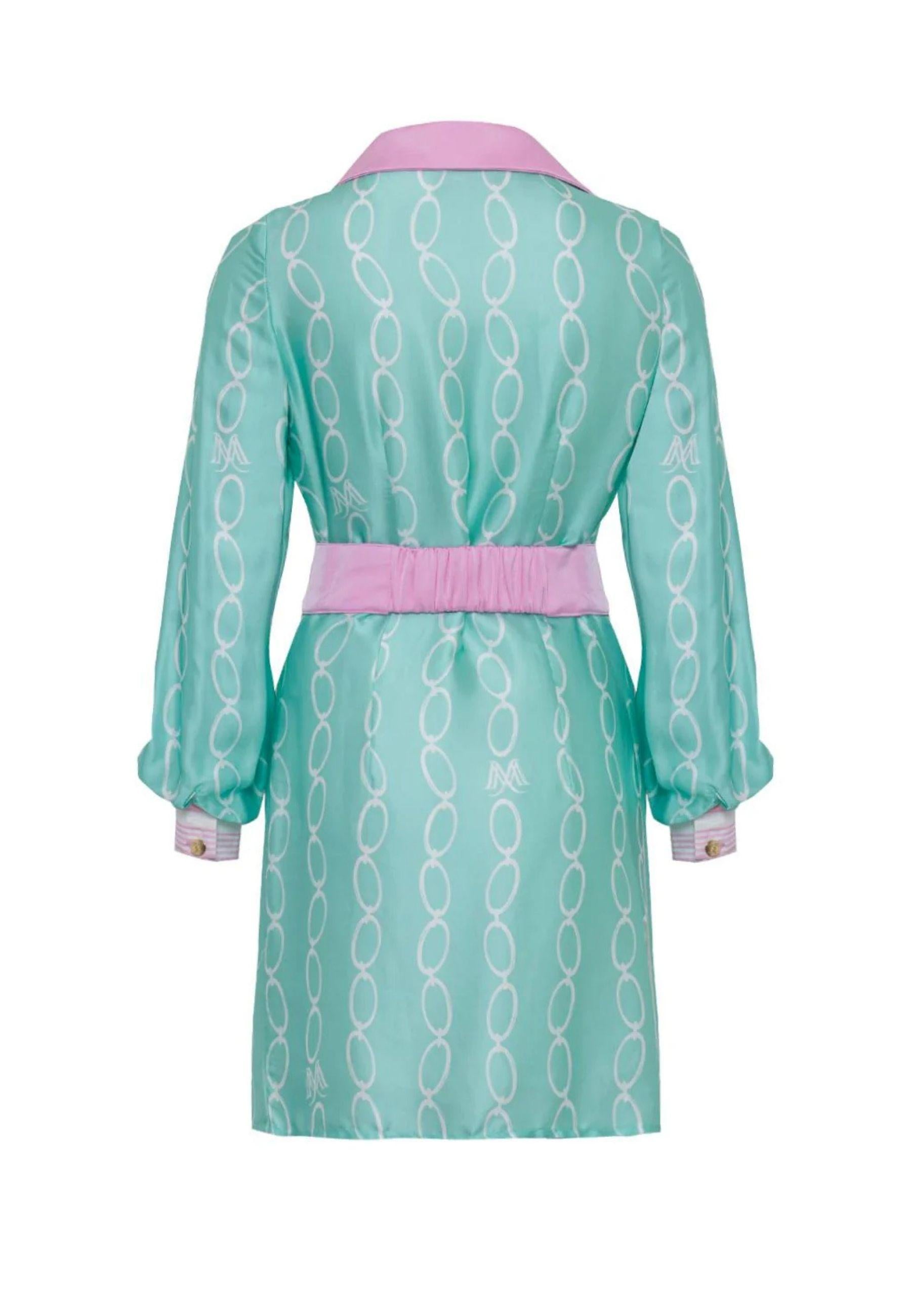 Mini dress chemisier a manica lunga con stampa grafica