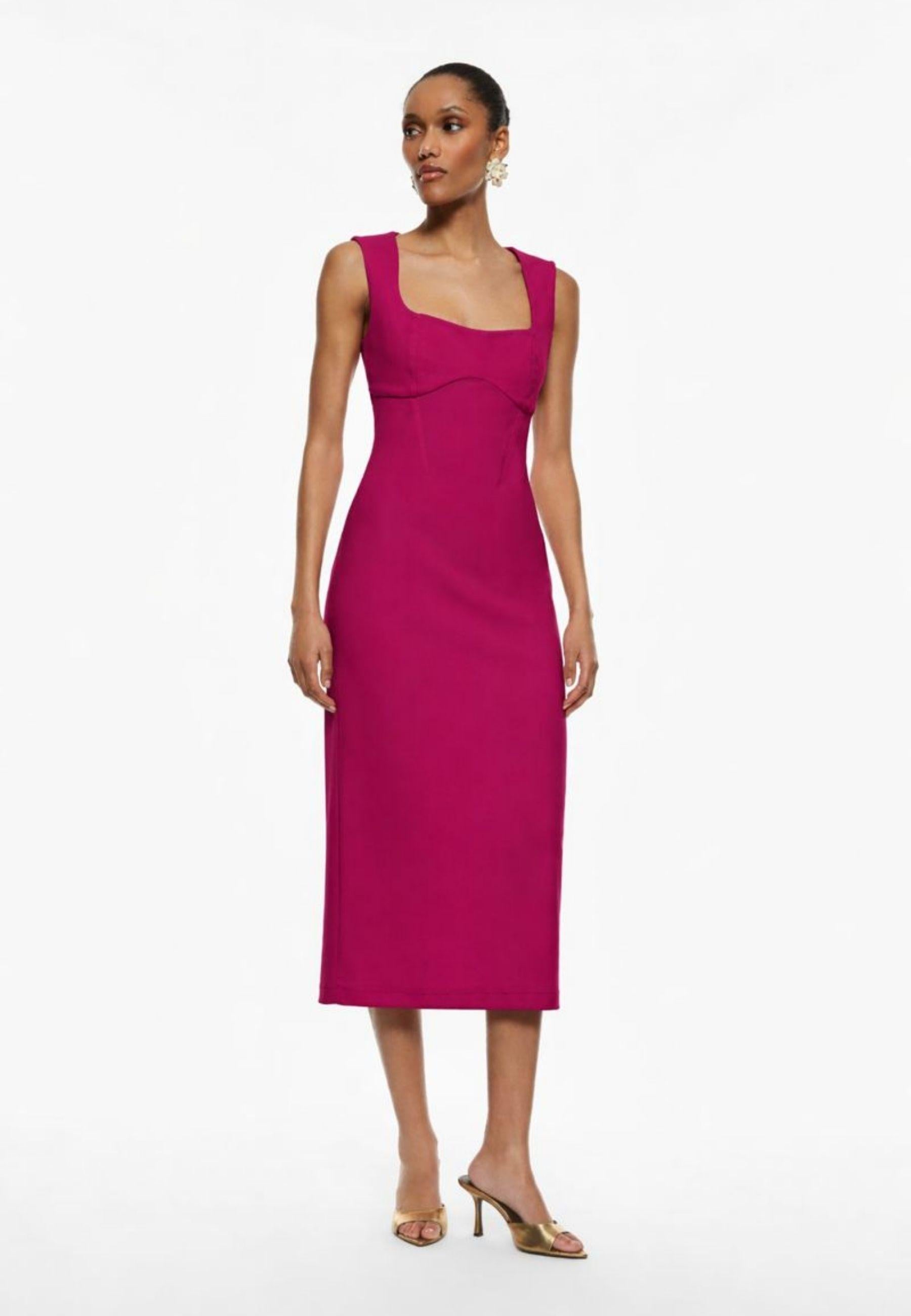 Abito Imperial midi magenta