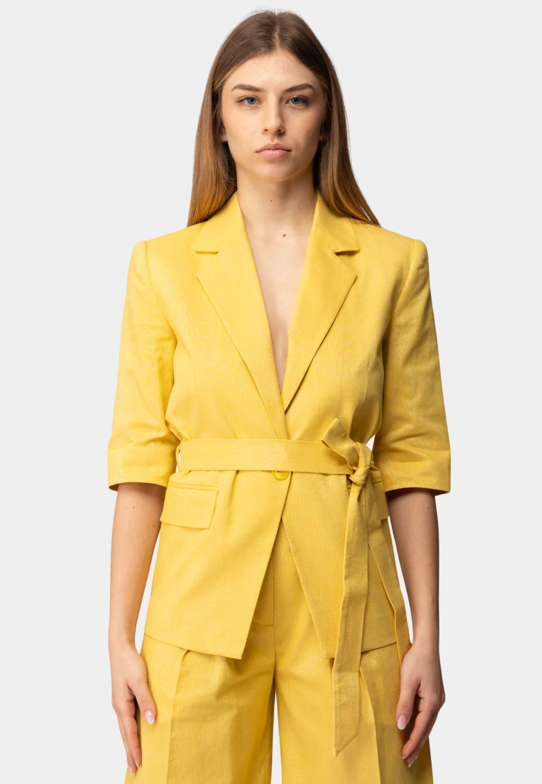 Blazer Actitude in misto cotone e lino lurex