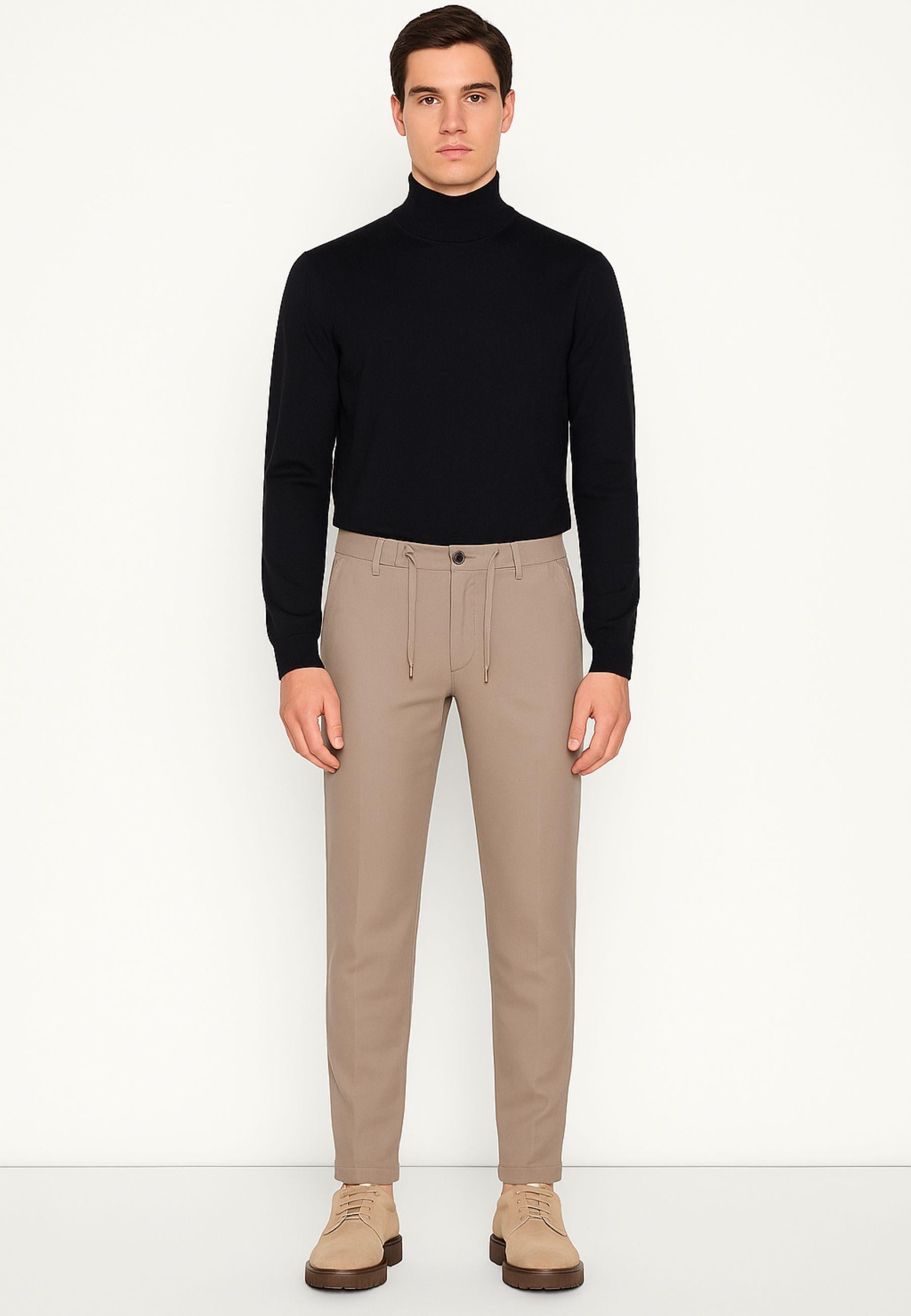 Pantalone Tasca America in Gabardina Cotone/Modal Tinto Diretto