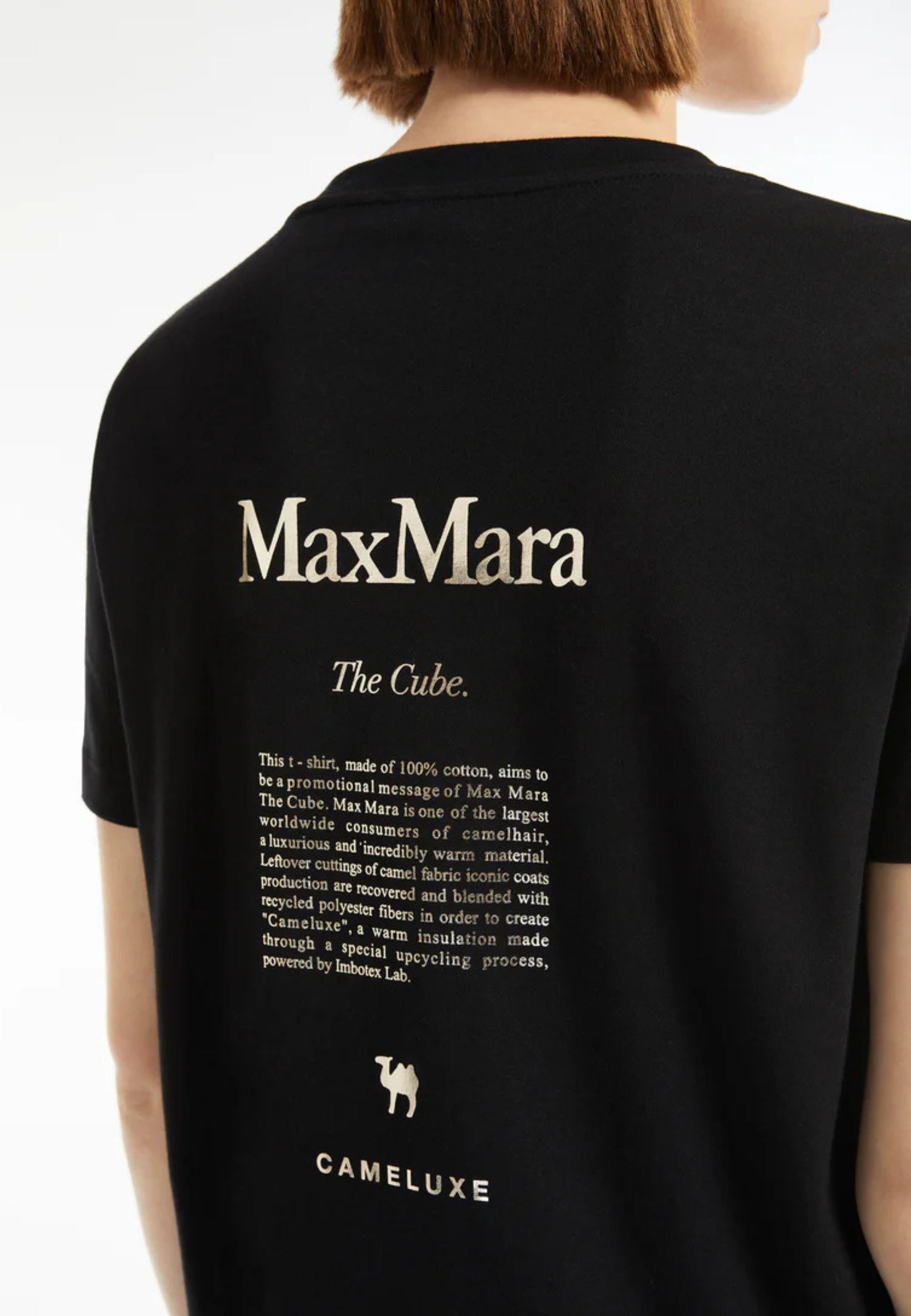 S Max Mara - T-shirt in cotone con stampa "The Cube"