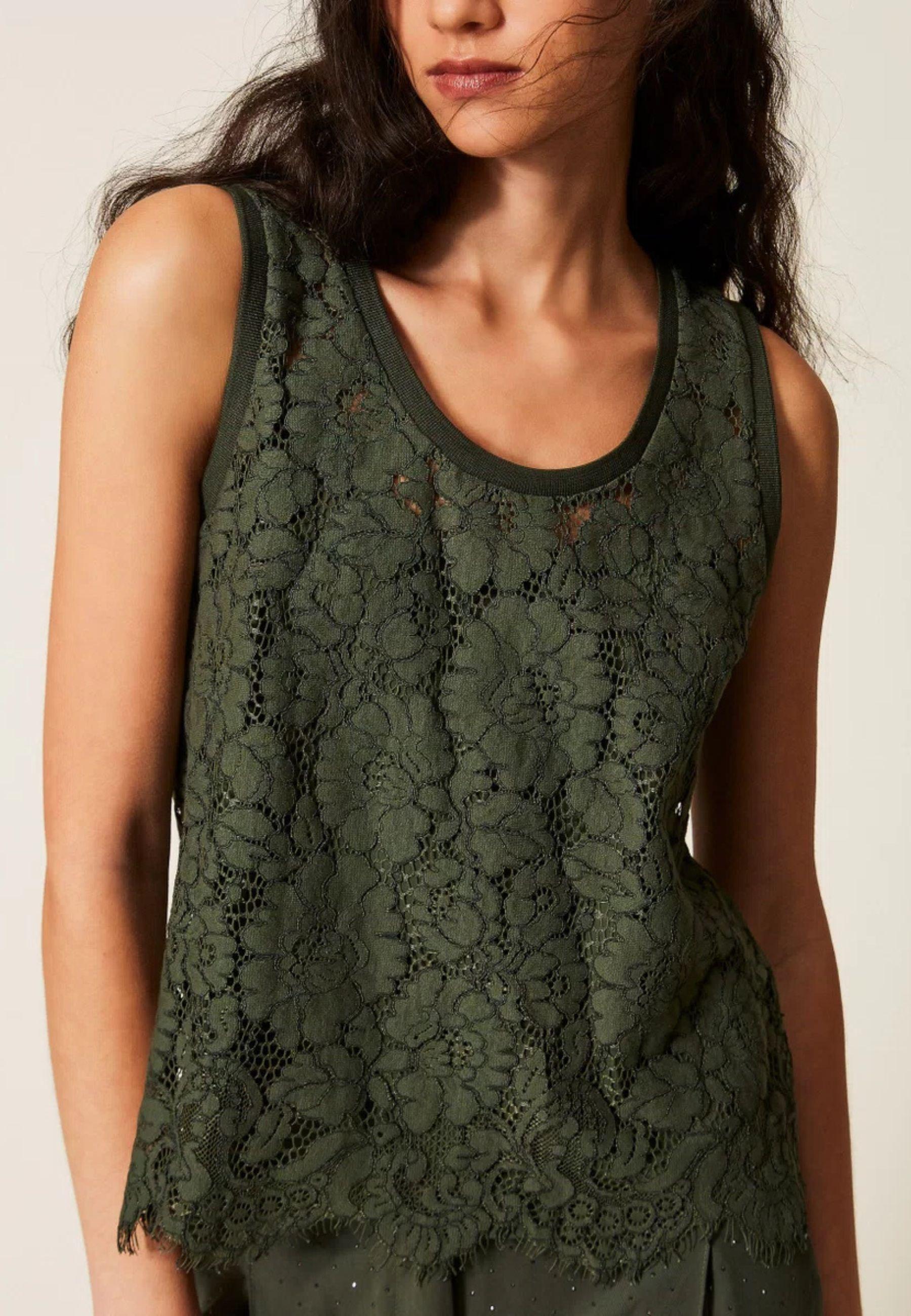 Twinset Milano - Top in pizzo rébrodé