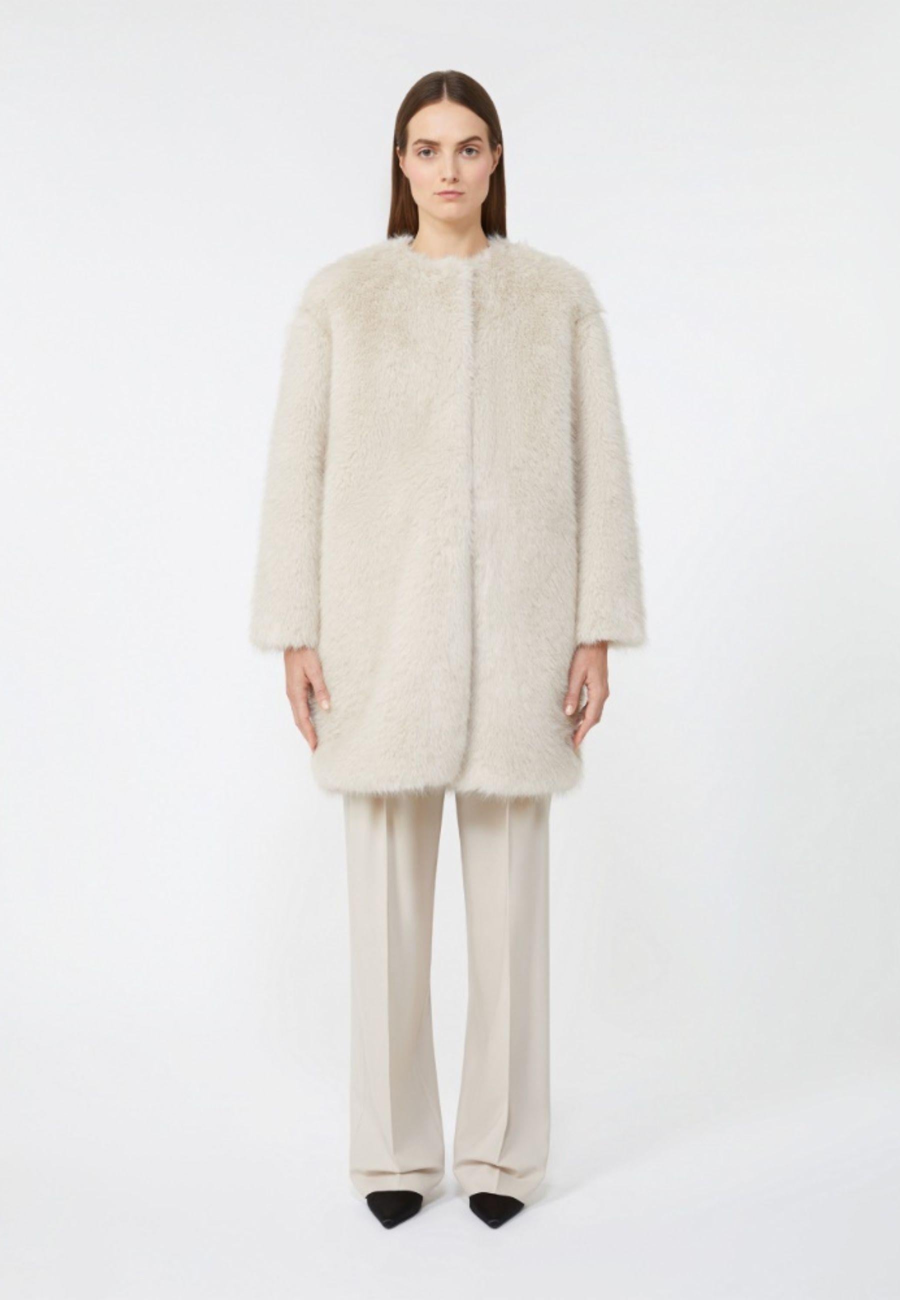 Cappotto in tessuto effetto faux fur