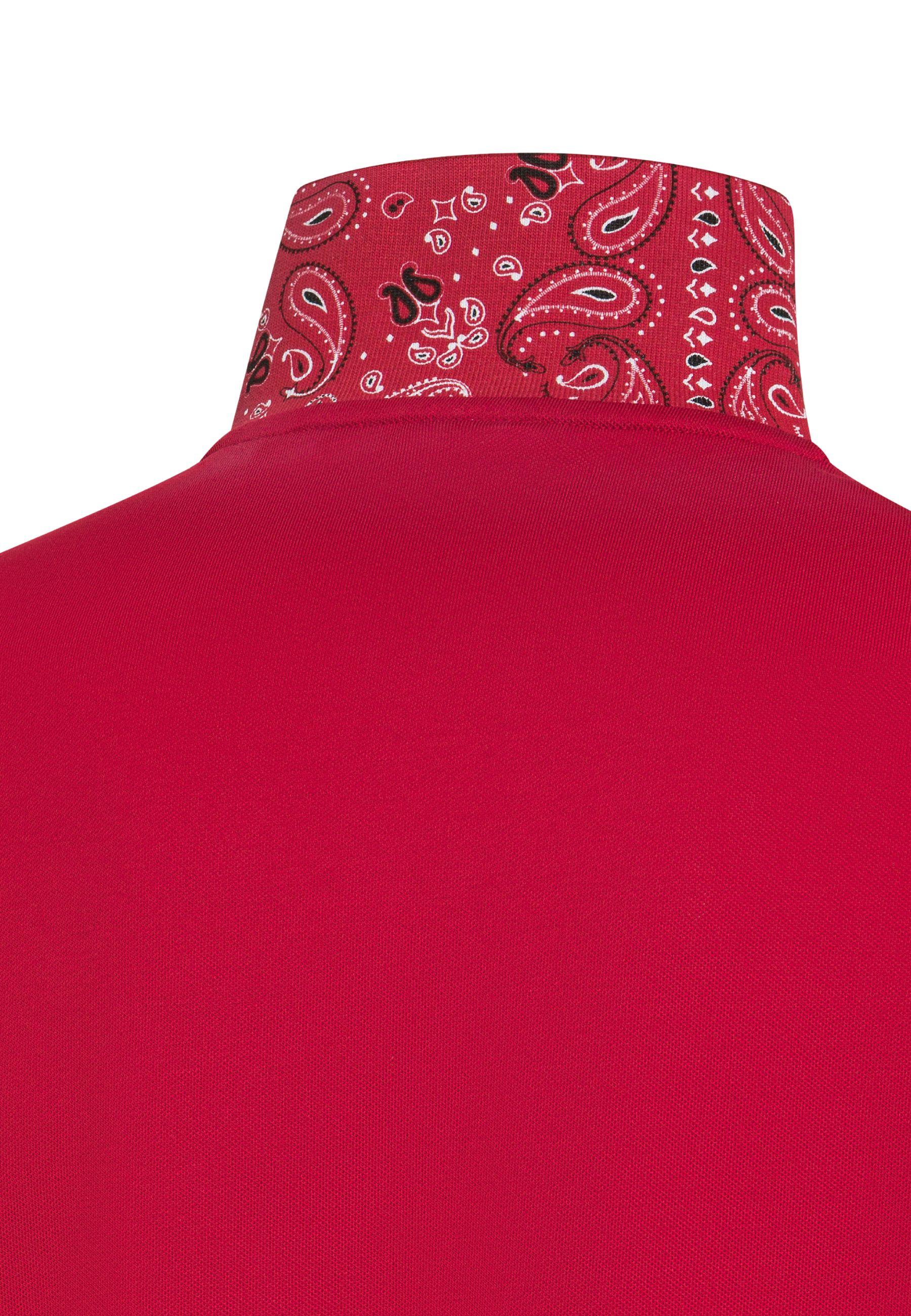 Polo con stampa paisley in cotone rosso