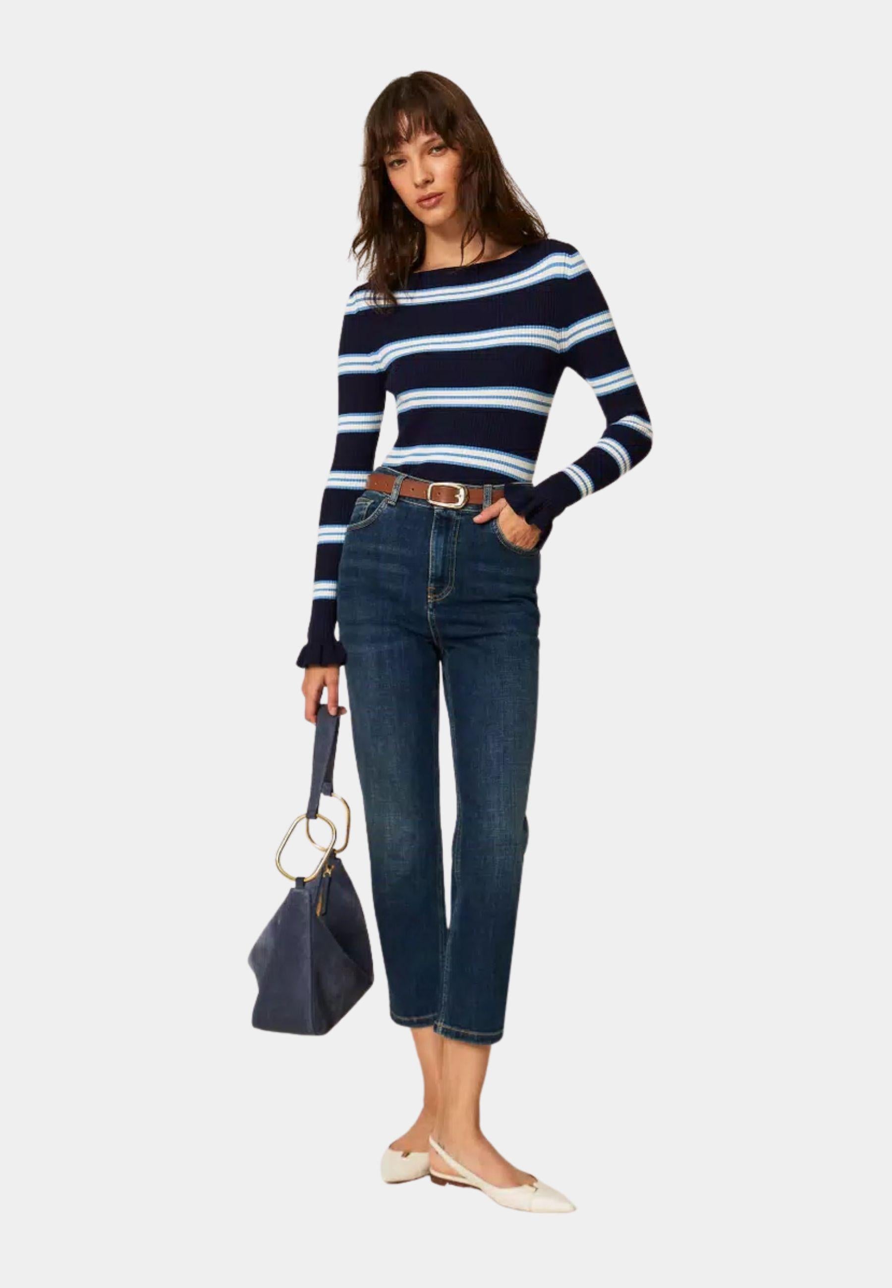 Jeans cropped cinque tasche