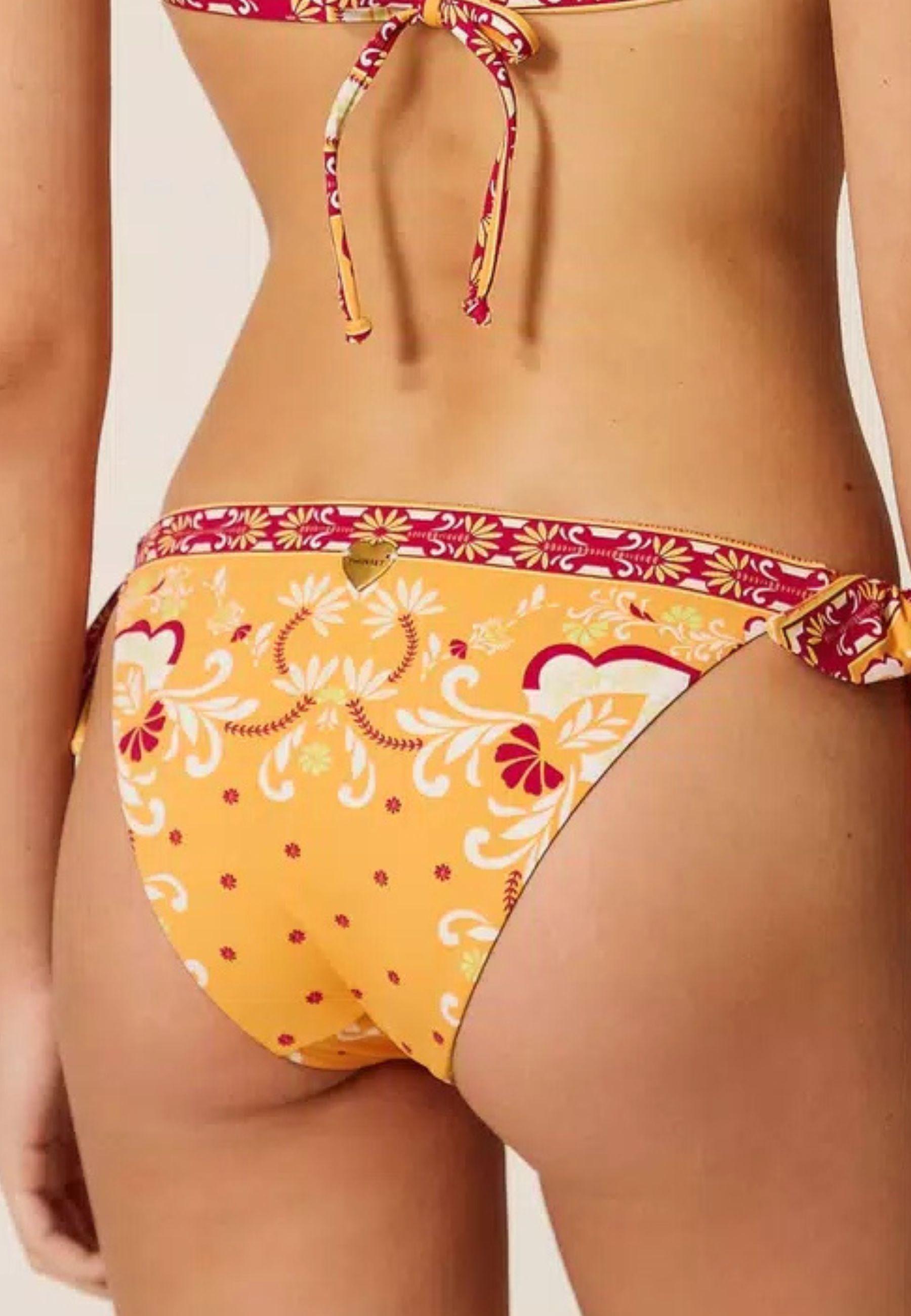 Bikini Twinset fascia e slip tanga con stampa foulard esclusiva