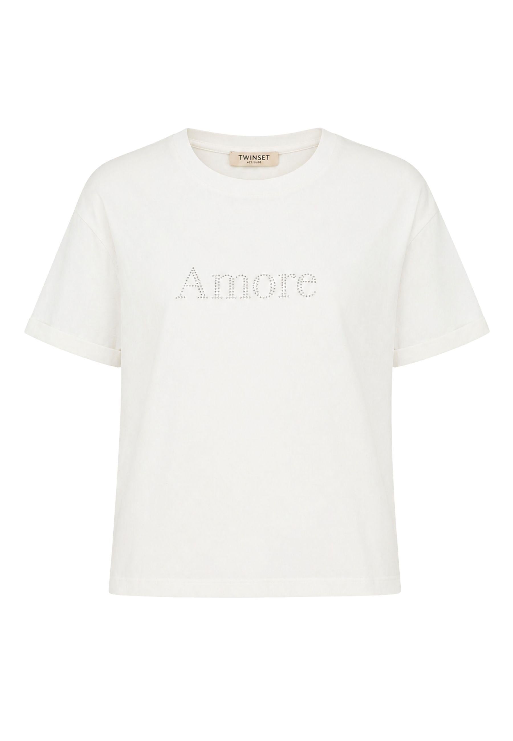 T-shirt Twinset Actitude "Amore" - Bianco
