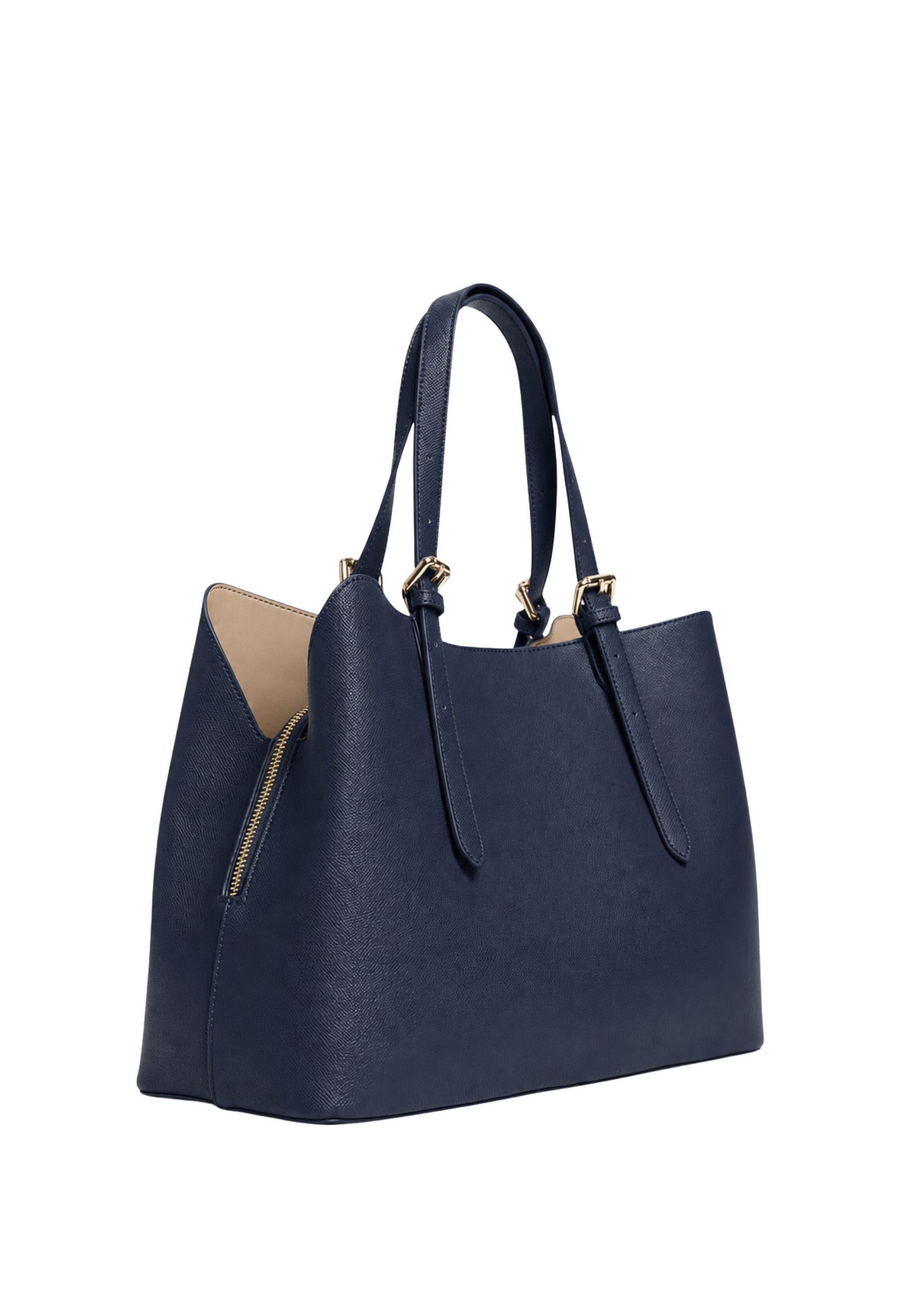 Twinset Borsa Tote Effetto Pelle Martellata Blu
