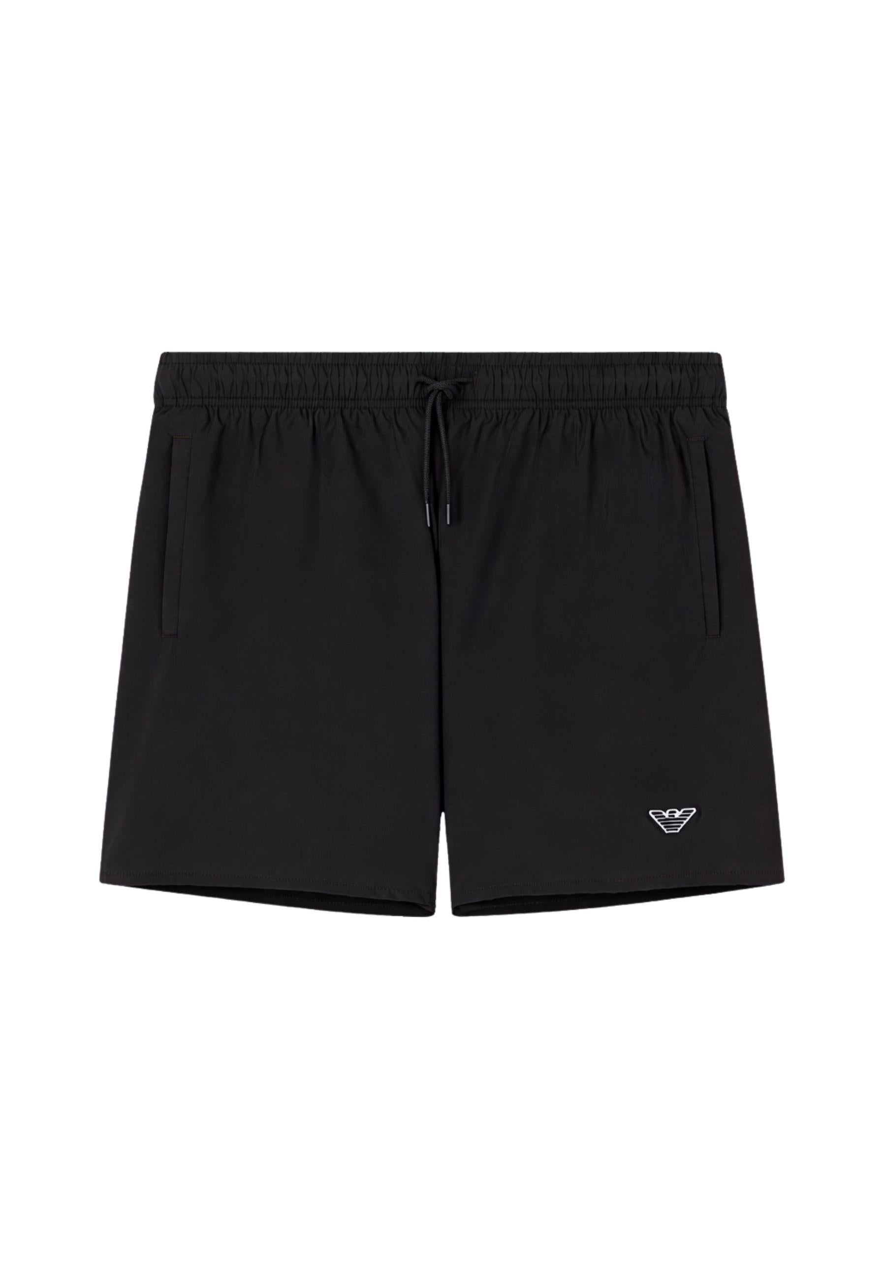 Costume da bagno uomo Emporio Armani - shorts neri con aquila ricamata