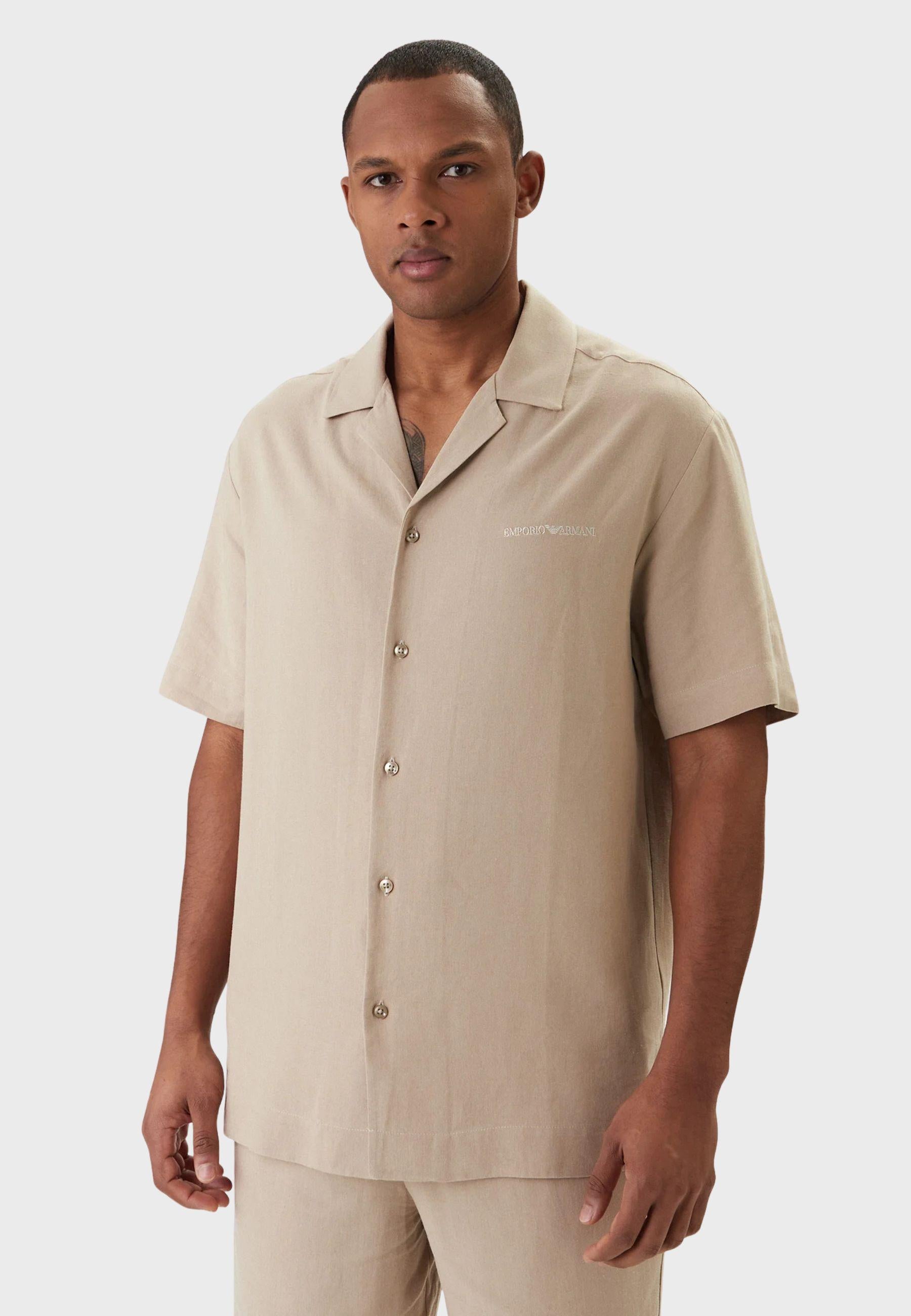 Camicia beachwear in misto lino