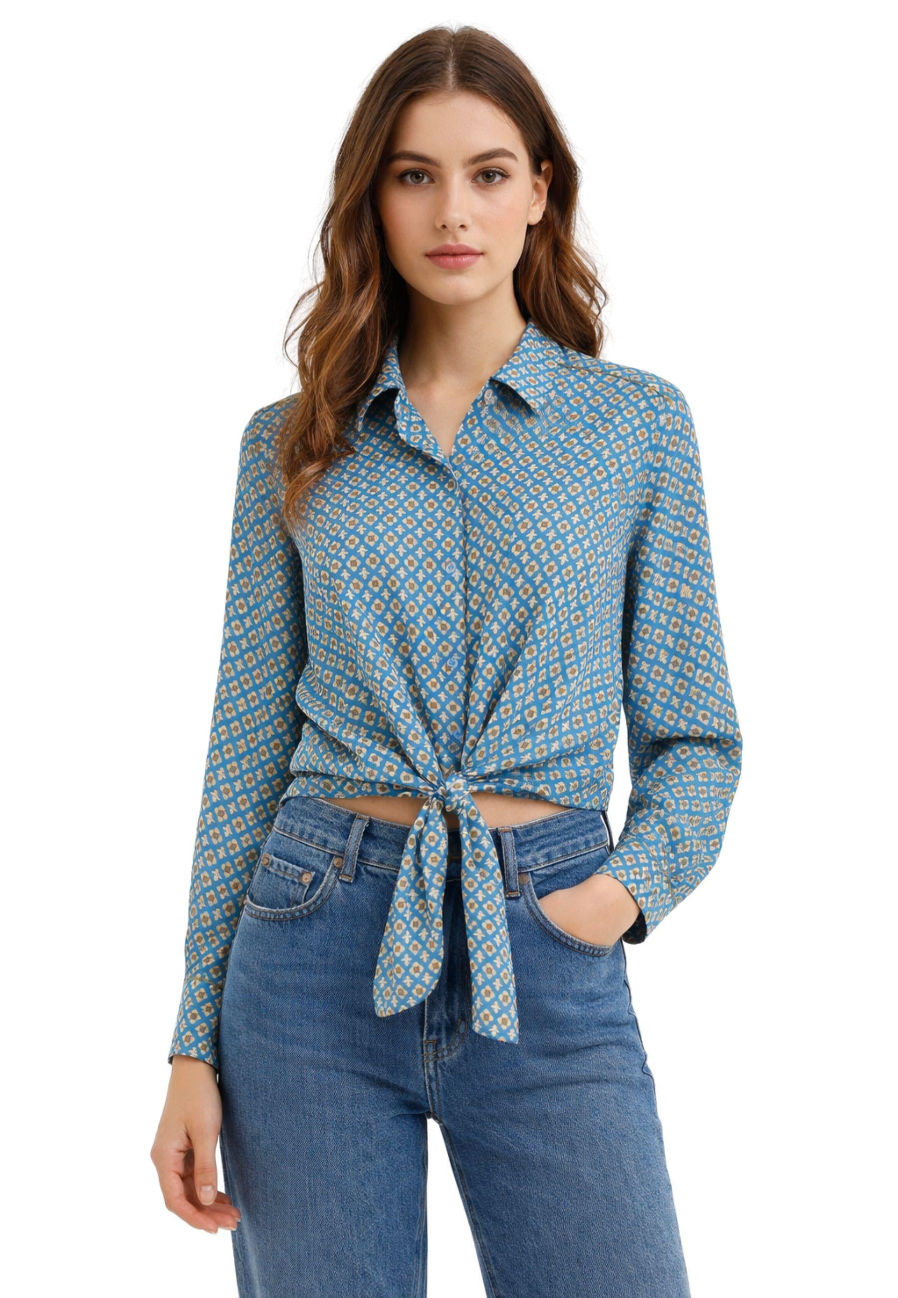 iBlues - Camicia annodata in twill di viscosa stampata