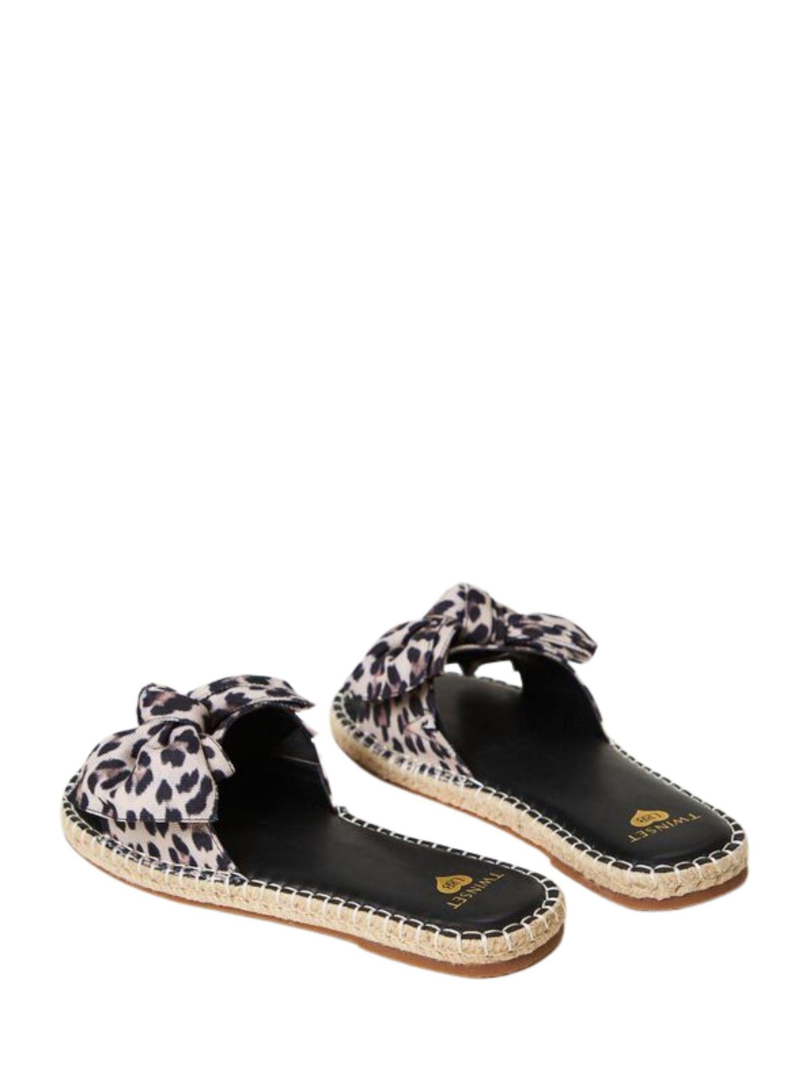 Sandali slide con fiocco