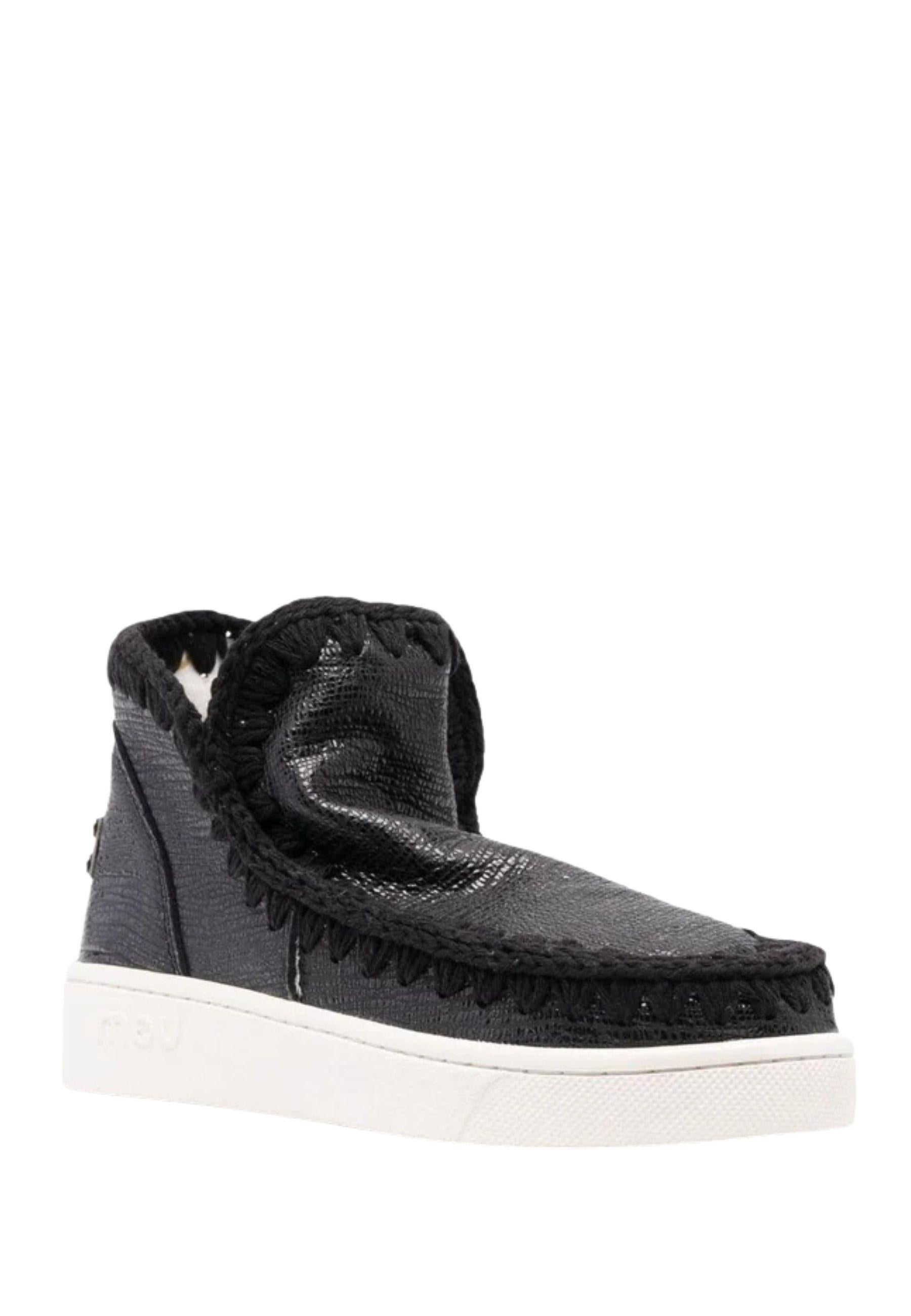 MOU<BR/>Sneakers nera in pelle snake