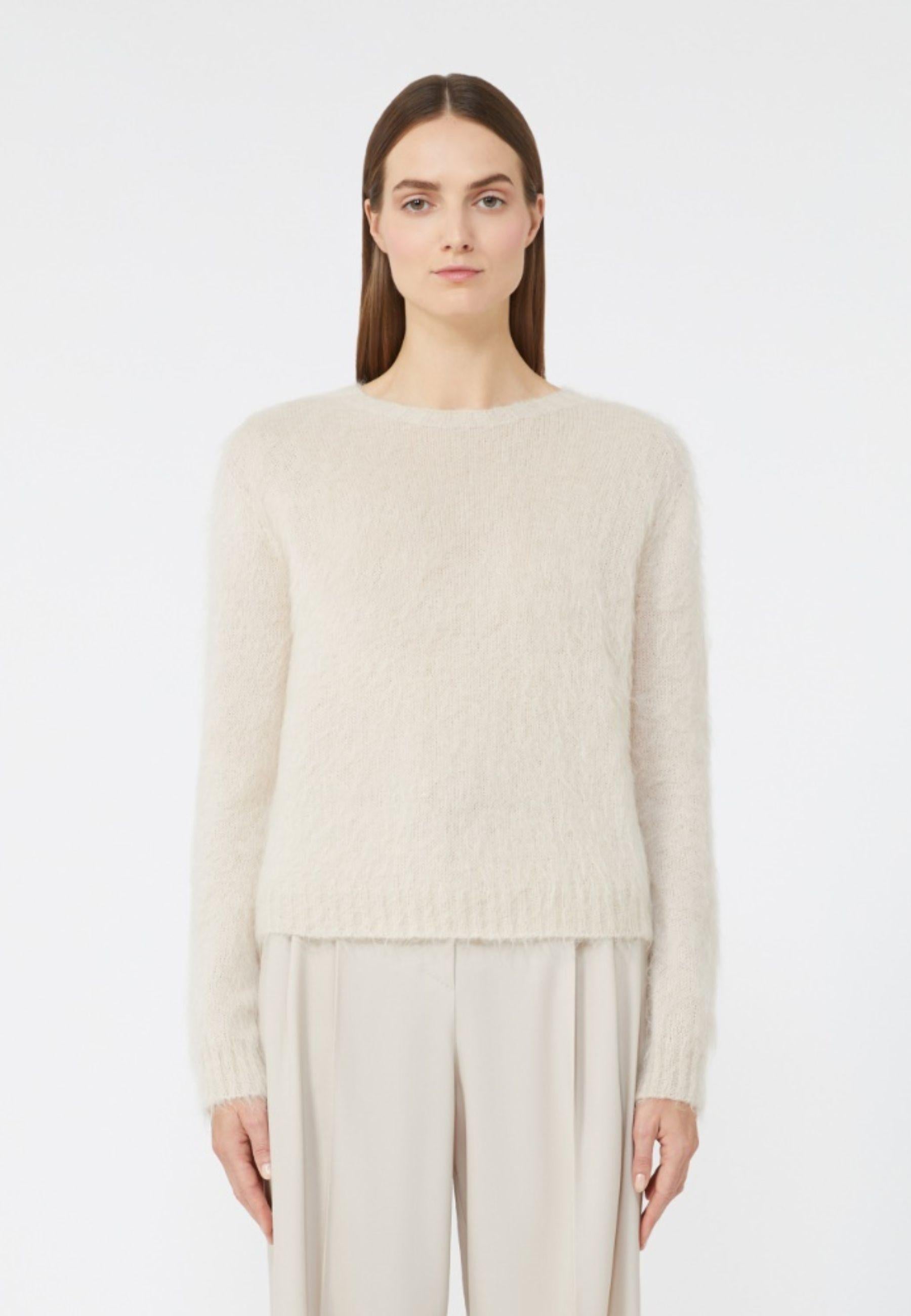 Maglia girocollo in filato di misto mohair