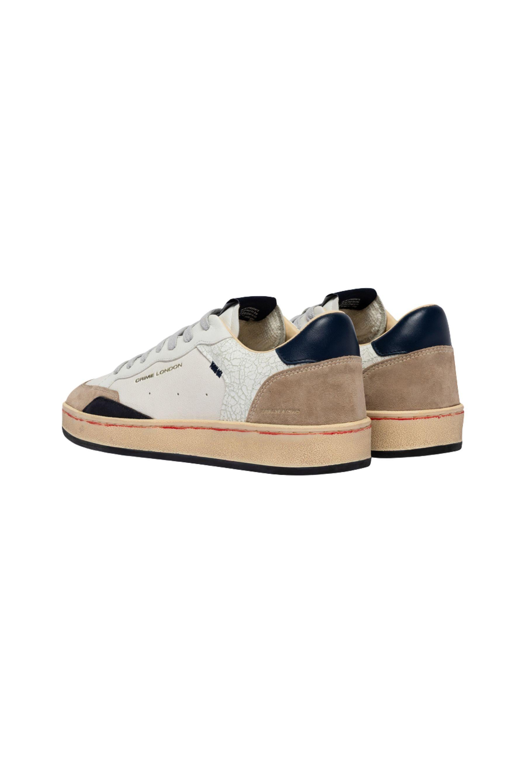 Chelsea Cracked White - Sneakers Uomo Made in Italy