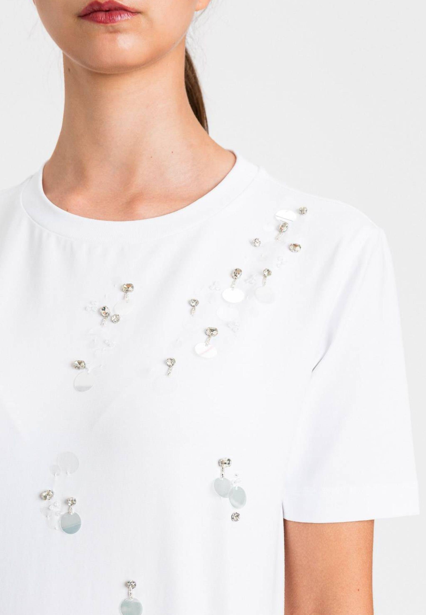 T-shirt Twinset Actitude con applicazioni - Bianco
