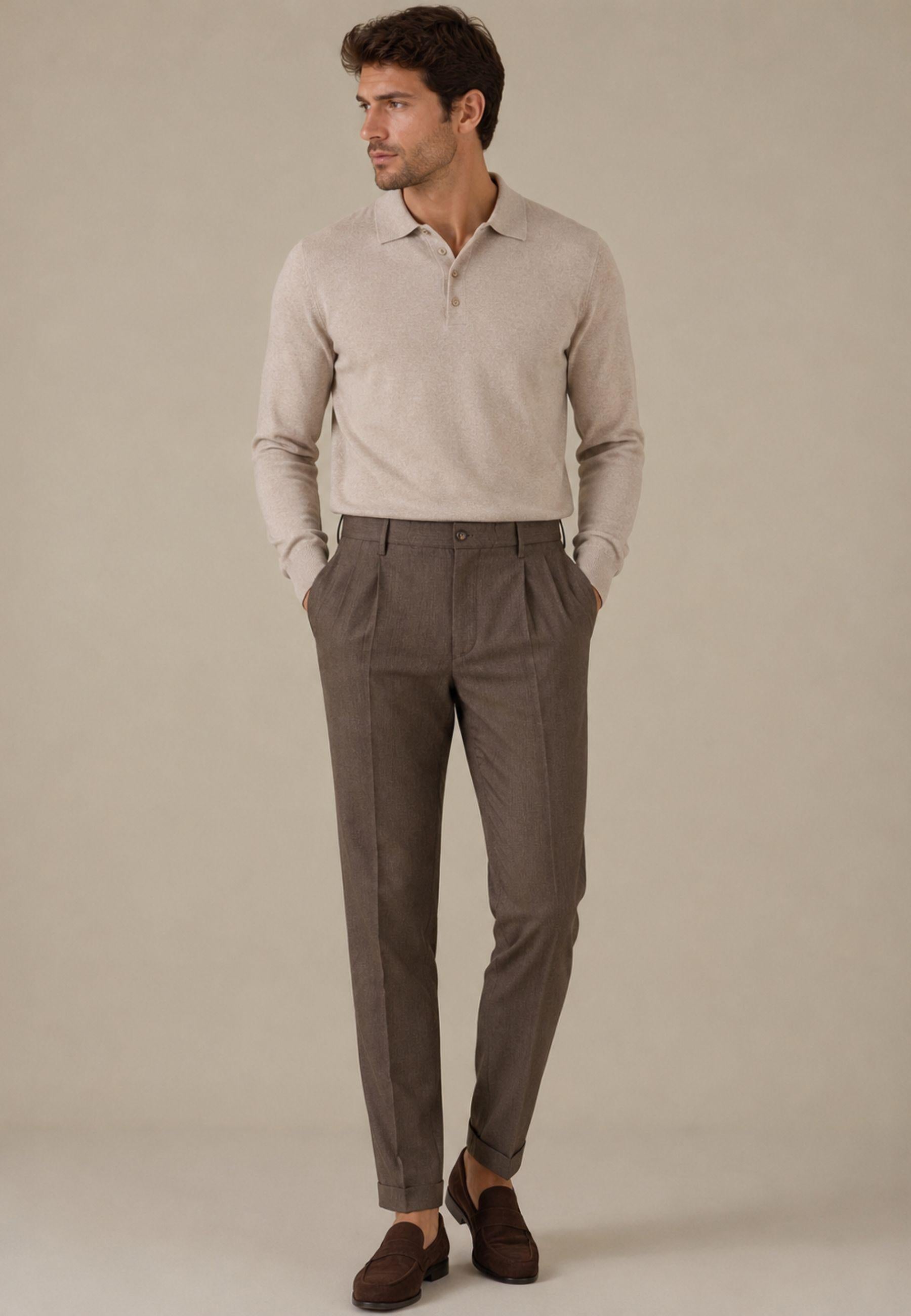 Briglia 1949 pantalone uomo 100% lino marrone