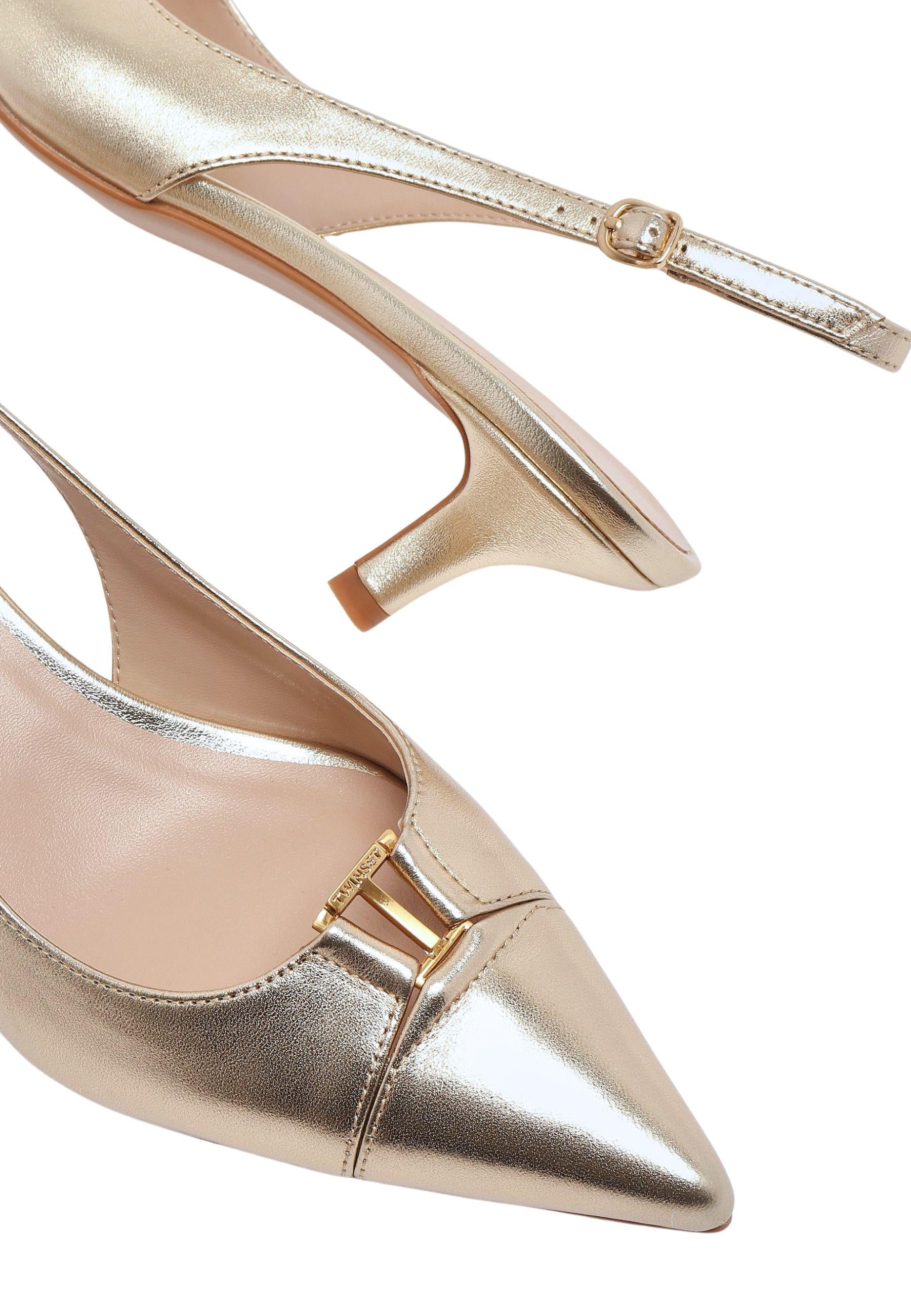 Décolleté sling back in pelle