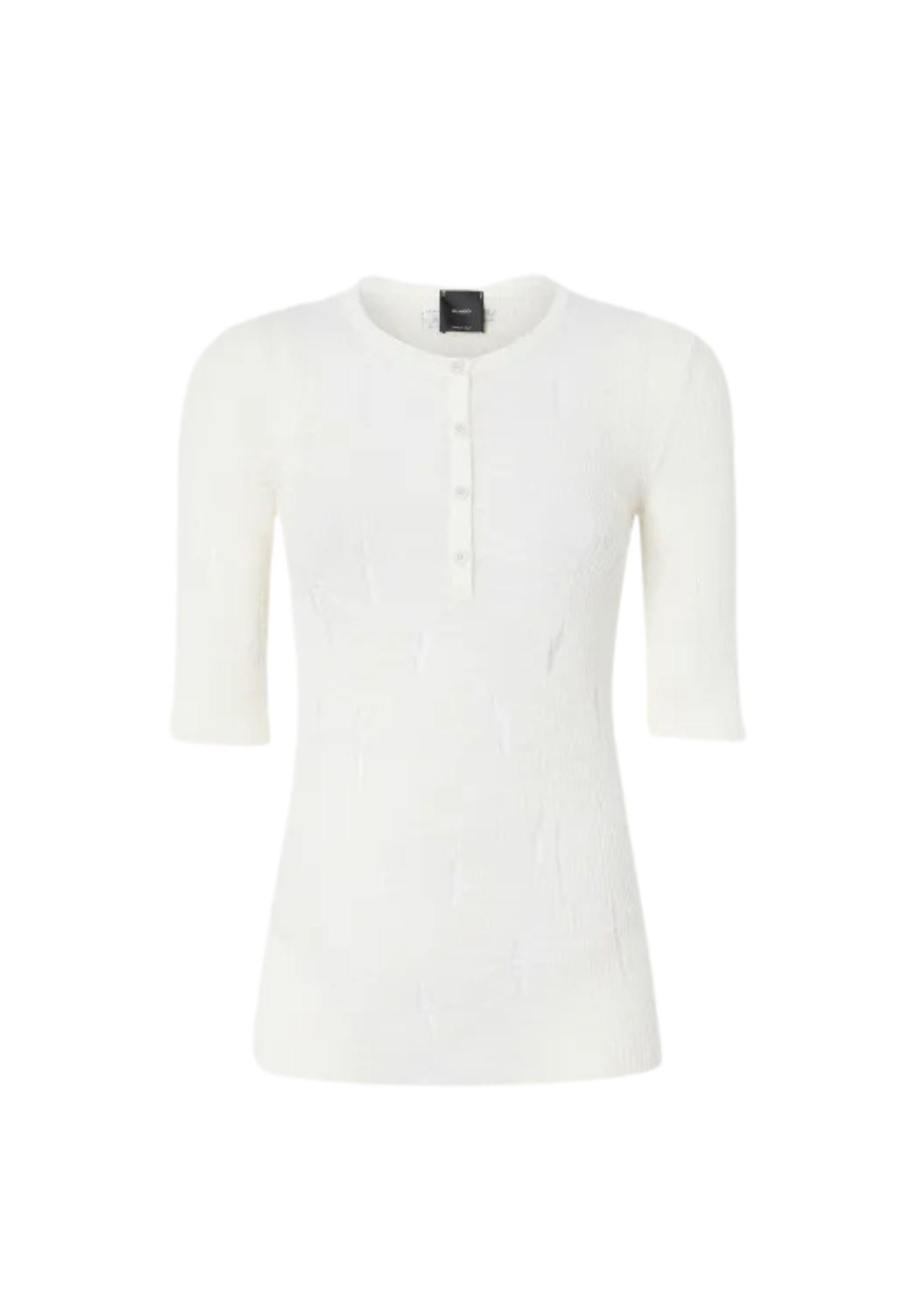 Maglia serafino Pinko a costine con strappi